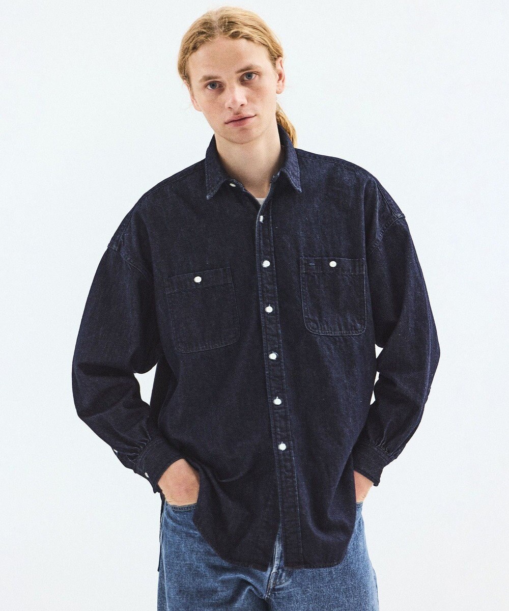 LENO DOUBLE POCKETS SHIRTS《UNISEX》デニムシャツ 
