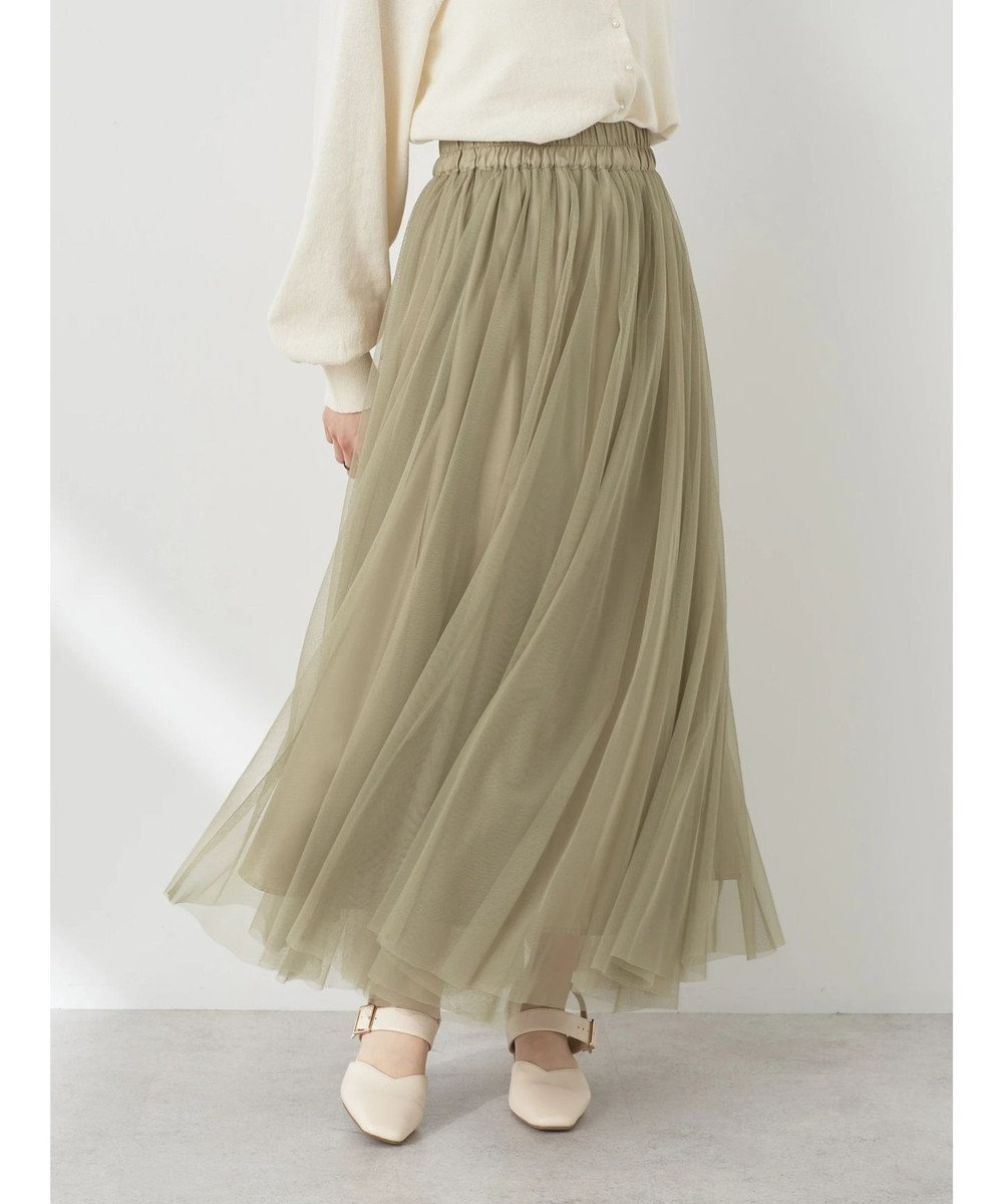 earth music&ecology チュールフレアスカート 