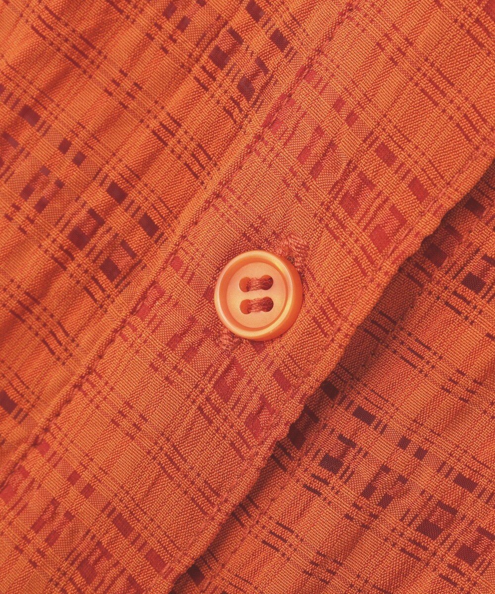 Green Parks シアーチェック７分袖シャツ 