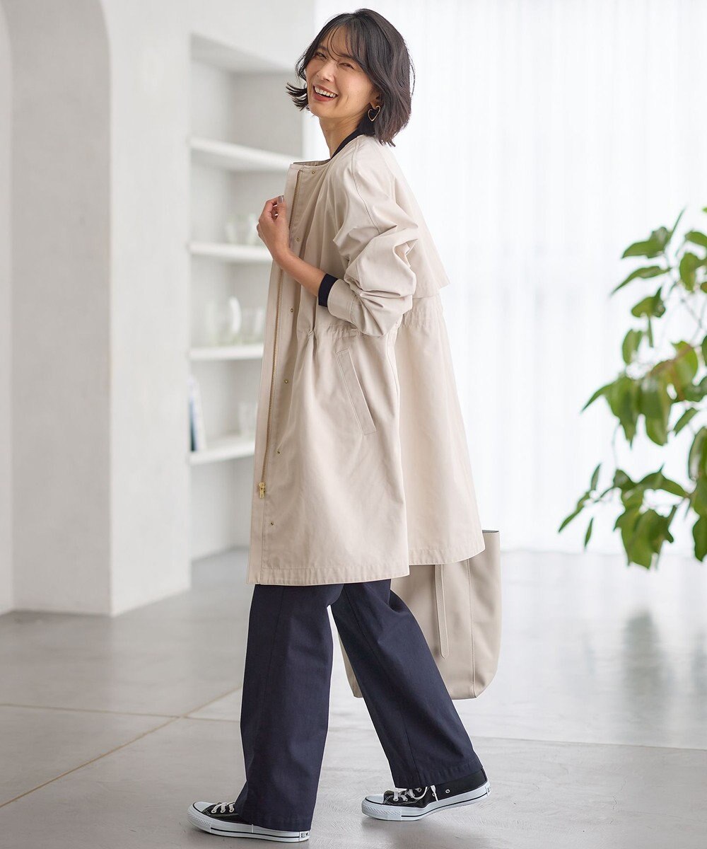 23区 【撥水加工】ライトツイル ノーカラーコート 