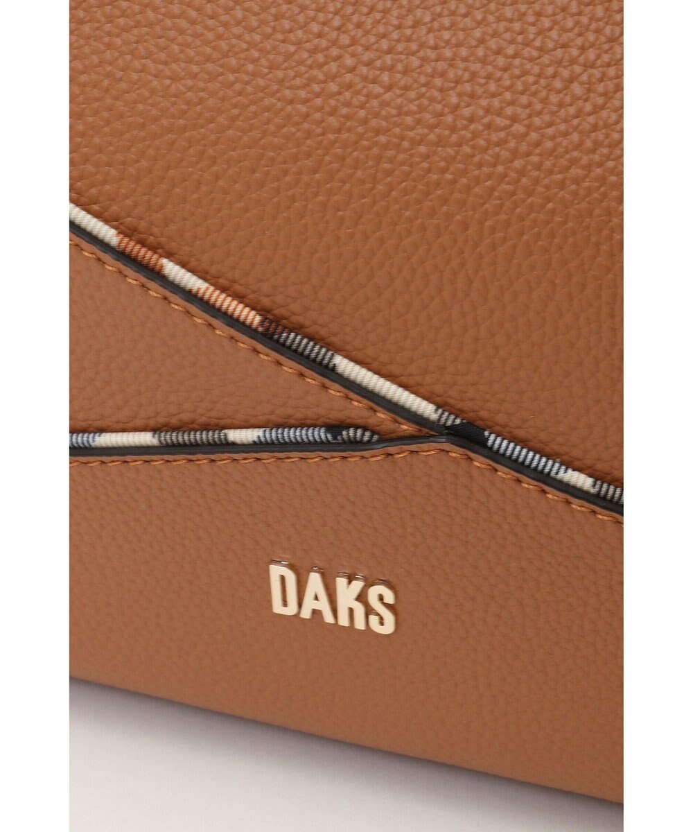 DAKS レザー×チェック柄 2WAYハンドバッグ 