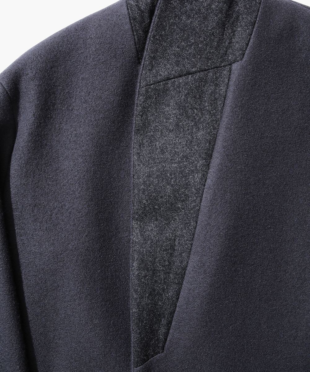 ATON BOMOU MELTON | ショールカラーコート 