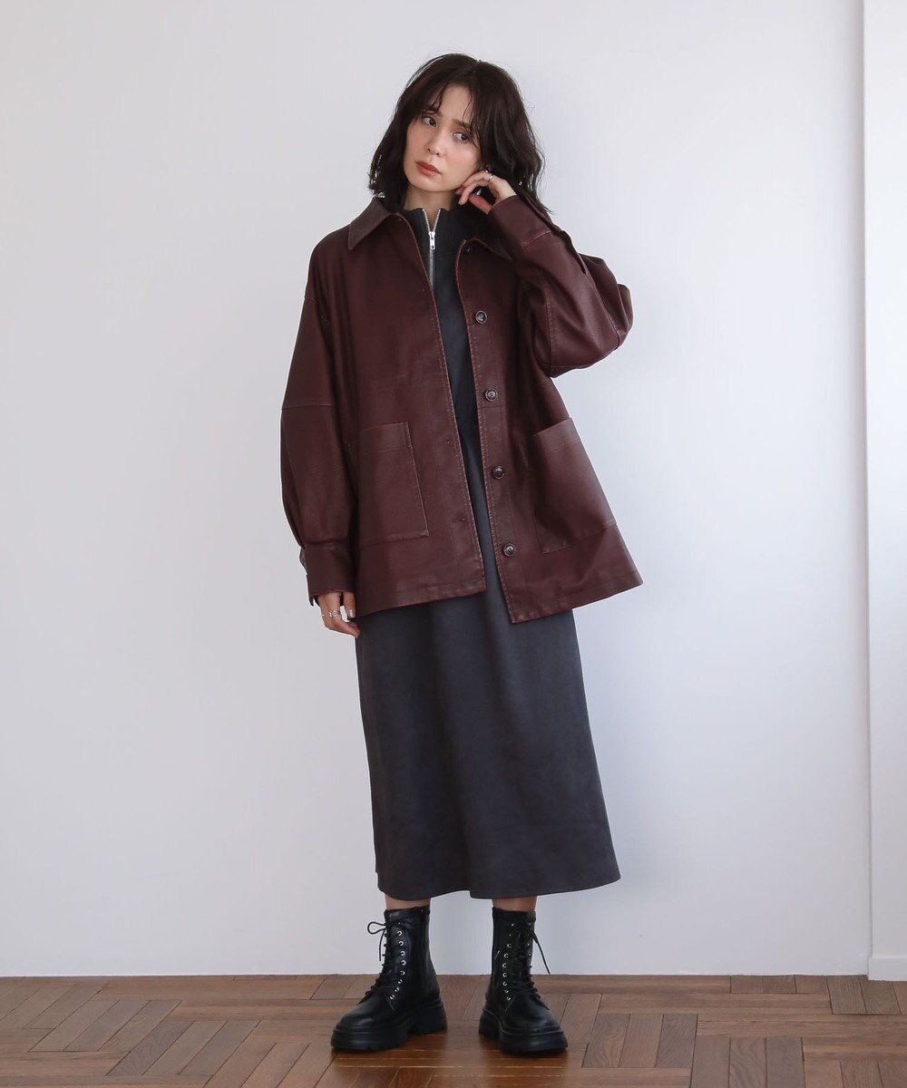 Green Parks ・ＥＬＥＮＣＡＲＥ　ＤＵＥ　フェイクレザーカバーオール 