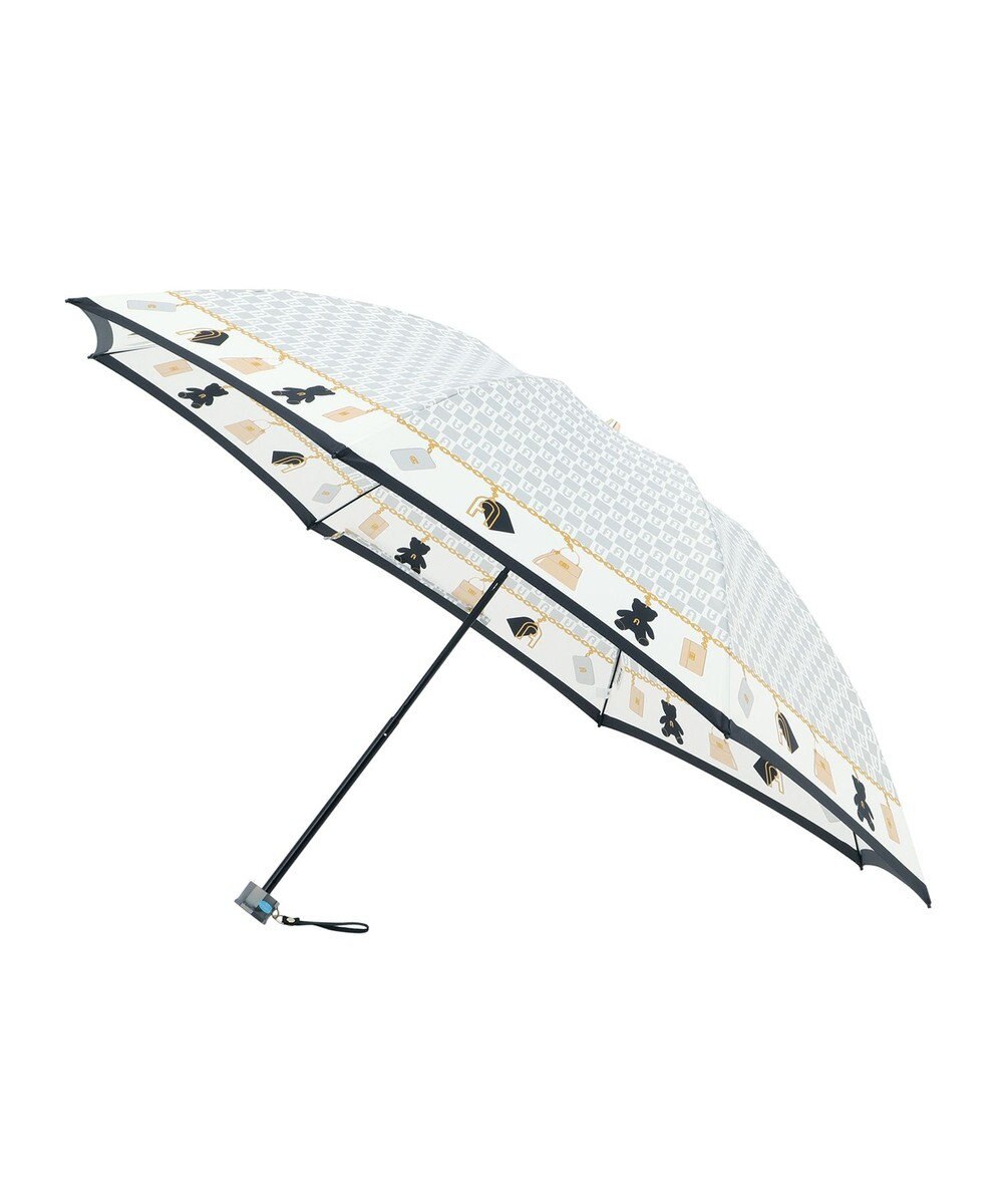 MOONBAT FURLA 折りたたみ傘 チャーム＆ロゴプリント UV 耐風 日本製 