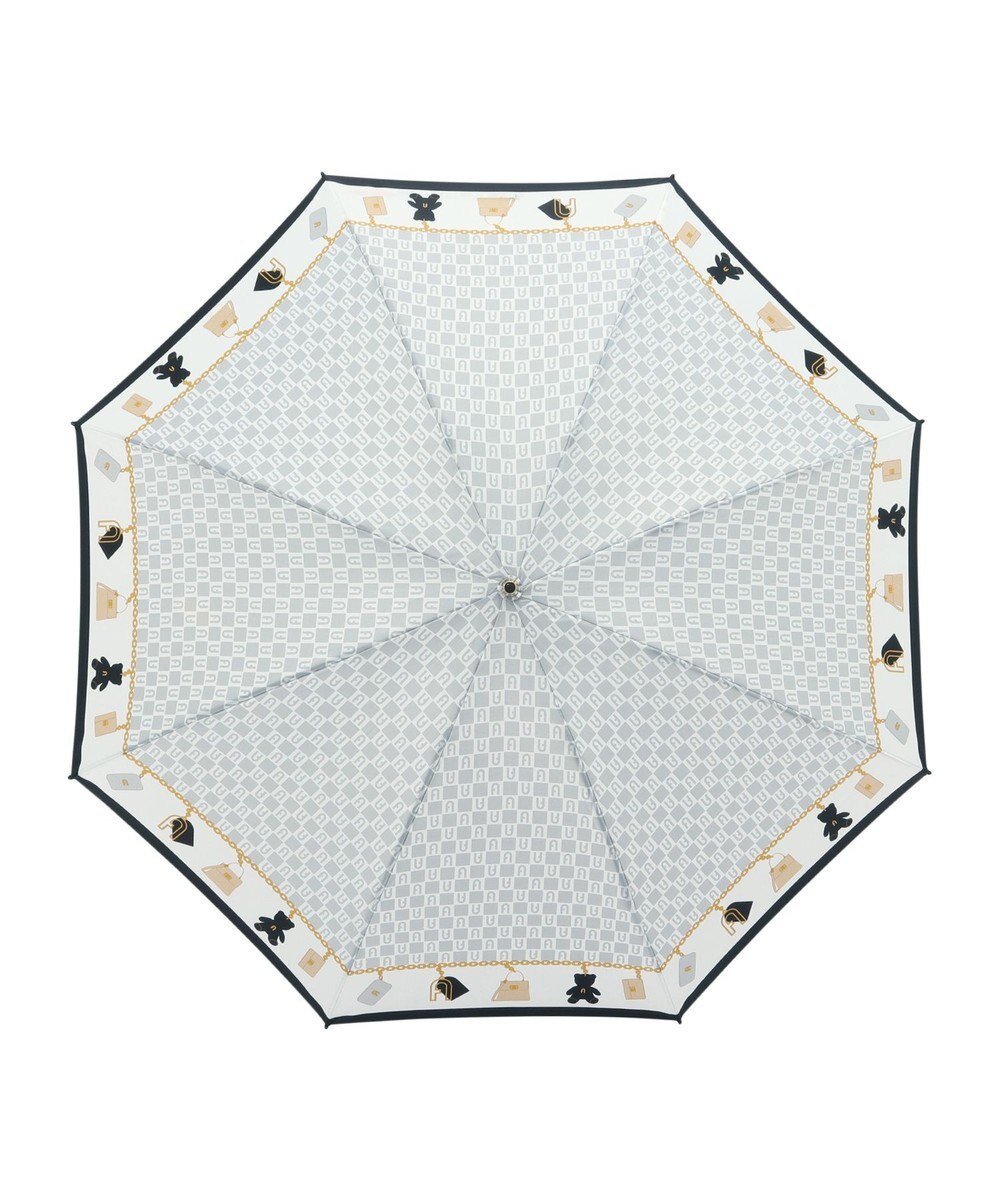 MOONBAT FURLA 折りたたみ傘 チャーム＆ロゴプリント UV 耐風 日本製 