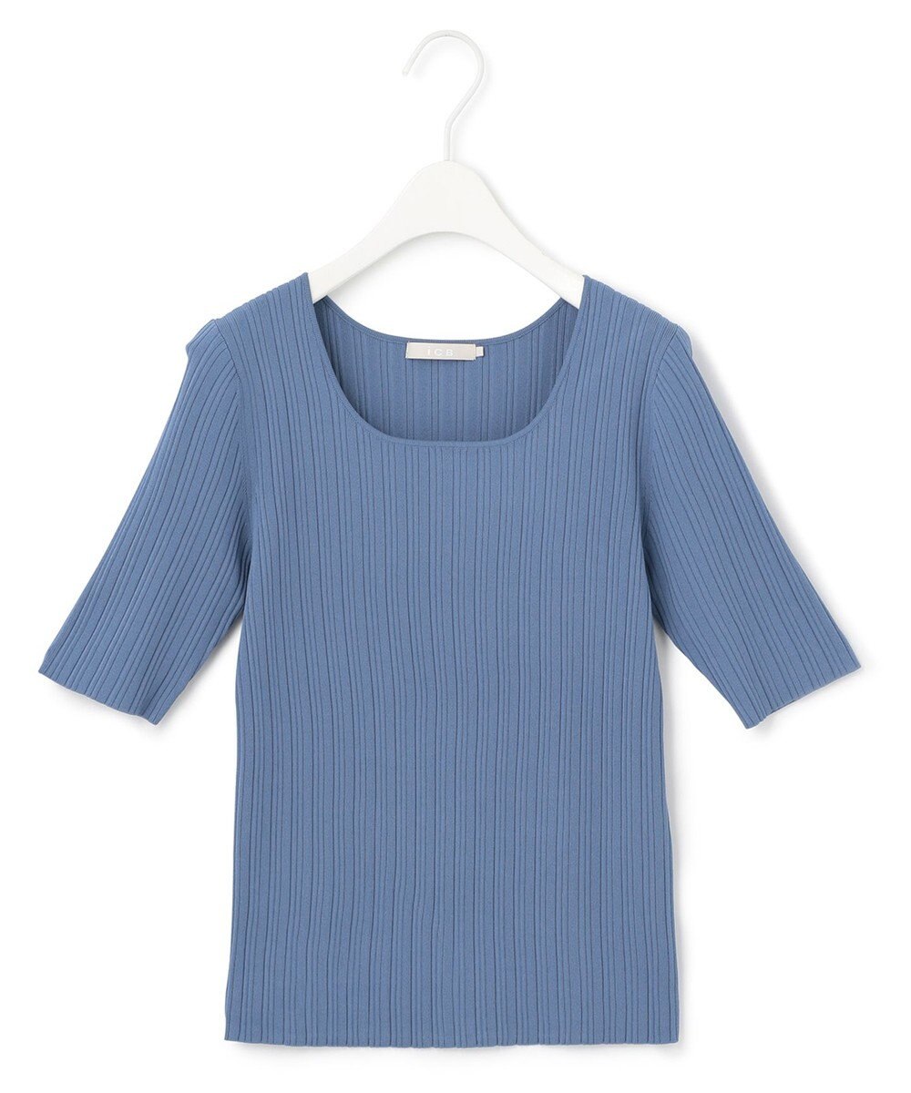 ICB L 【新色追加・洗える】シンセティックハイゲージ 5分袖リブニット 