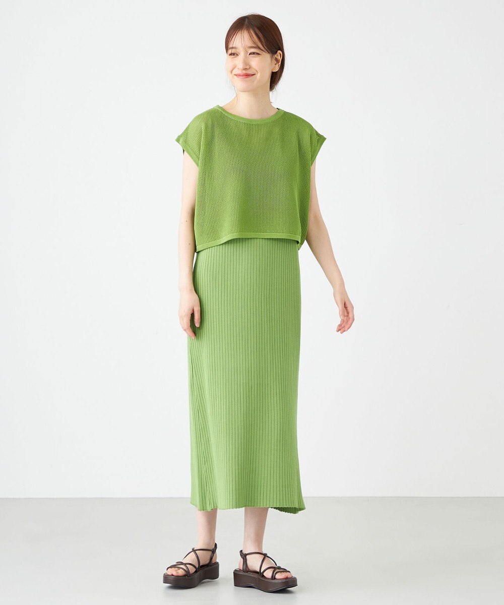 SHARE PARK LADIES 【セットアイテム】レーヨンナイロンニットワンピース 