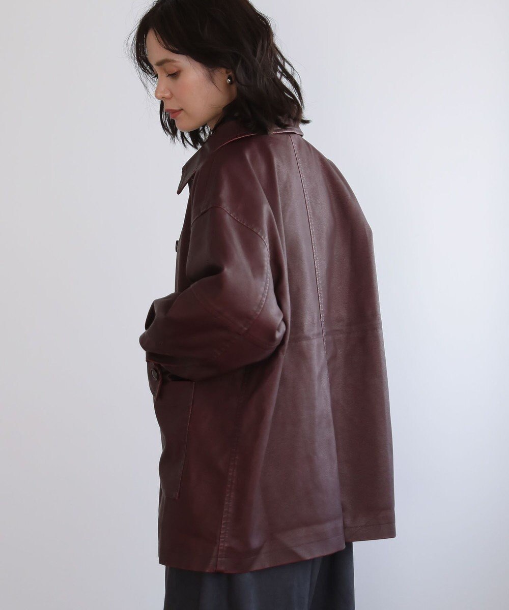 Green Parks ・ＥＬＥＮＣＡＲＥ　ＤＵＥ　フェイクレザーカバーオール 