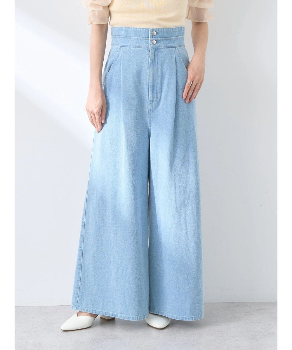 earth music&ecology ダブルベルトデザインワイドパンツ 
