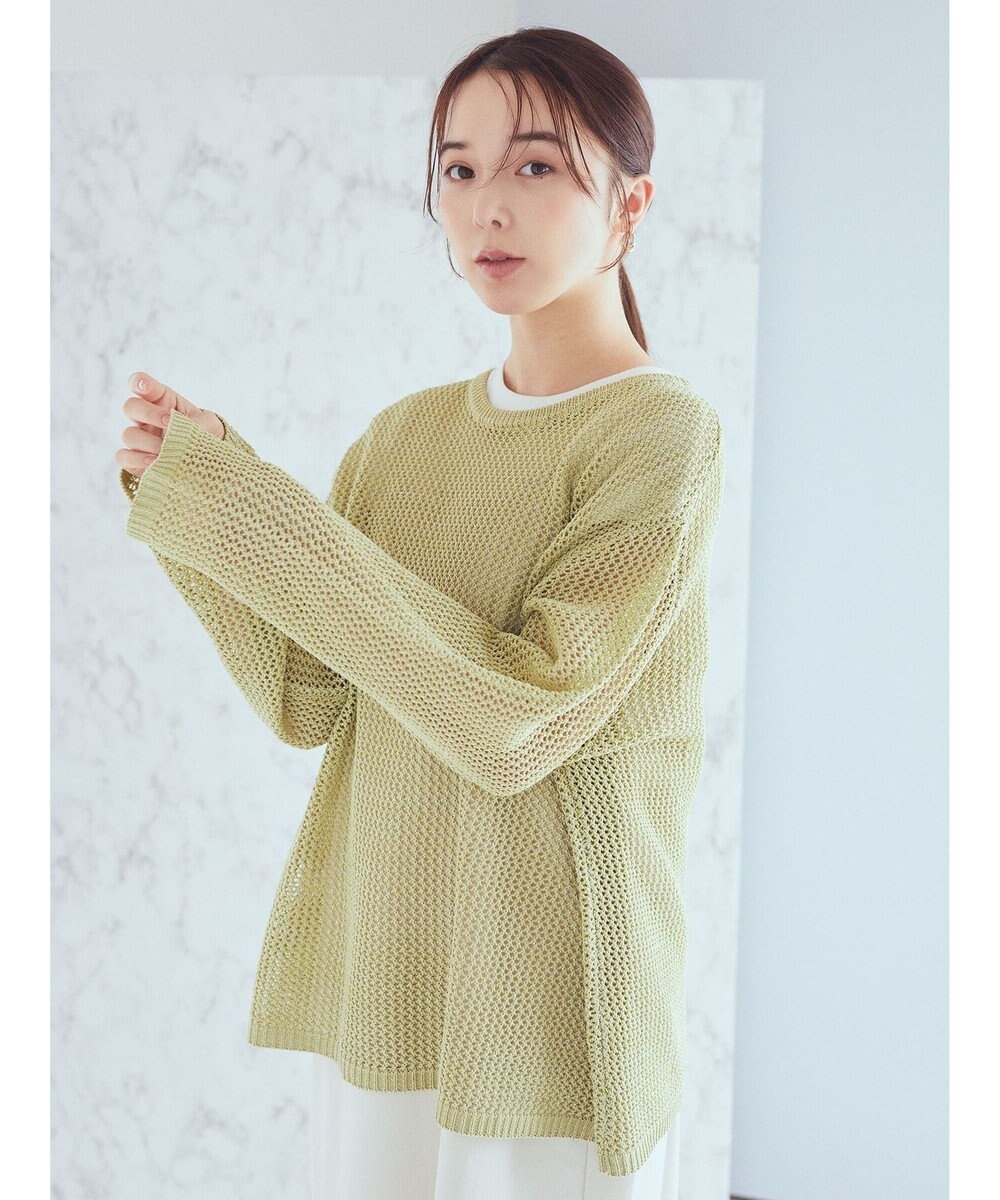 earth music&ecology ラメメッシュプルオーバー 