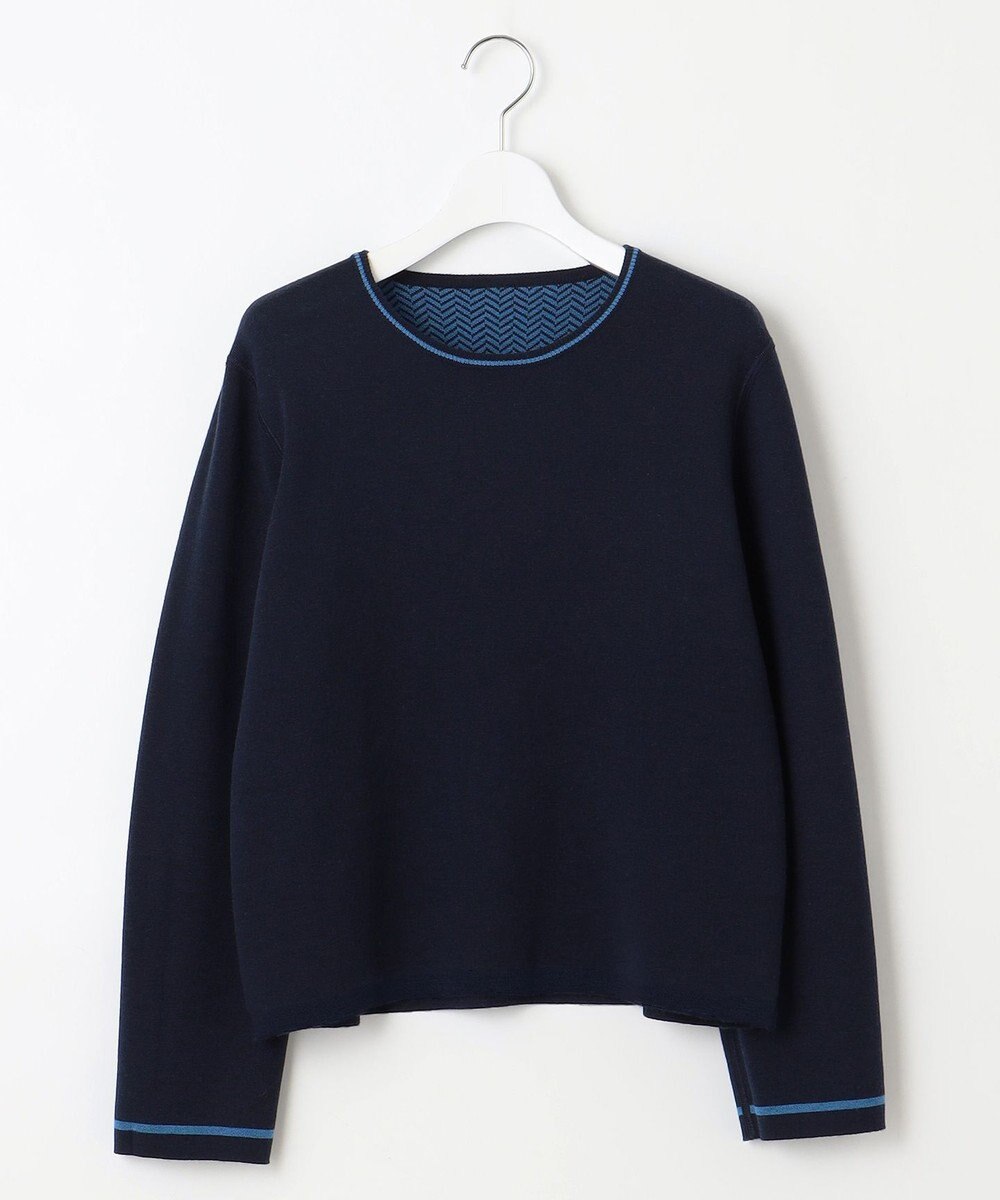 自由区 【WEB限定・マルチウェイ・洗える】ヘリンボーン柄リバーシブルニット セットアップ 