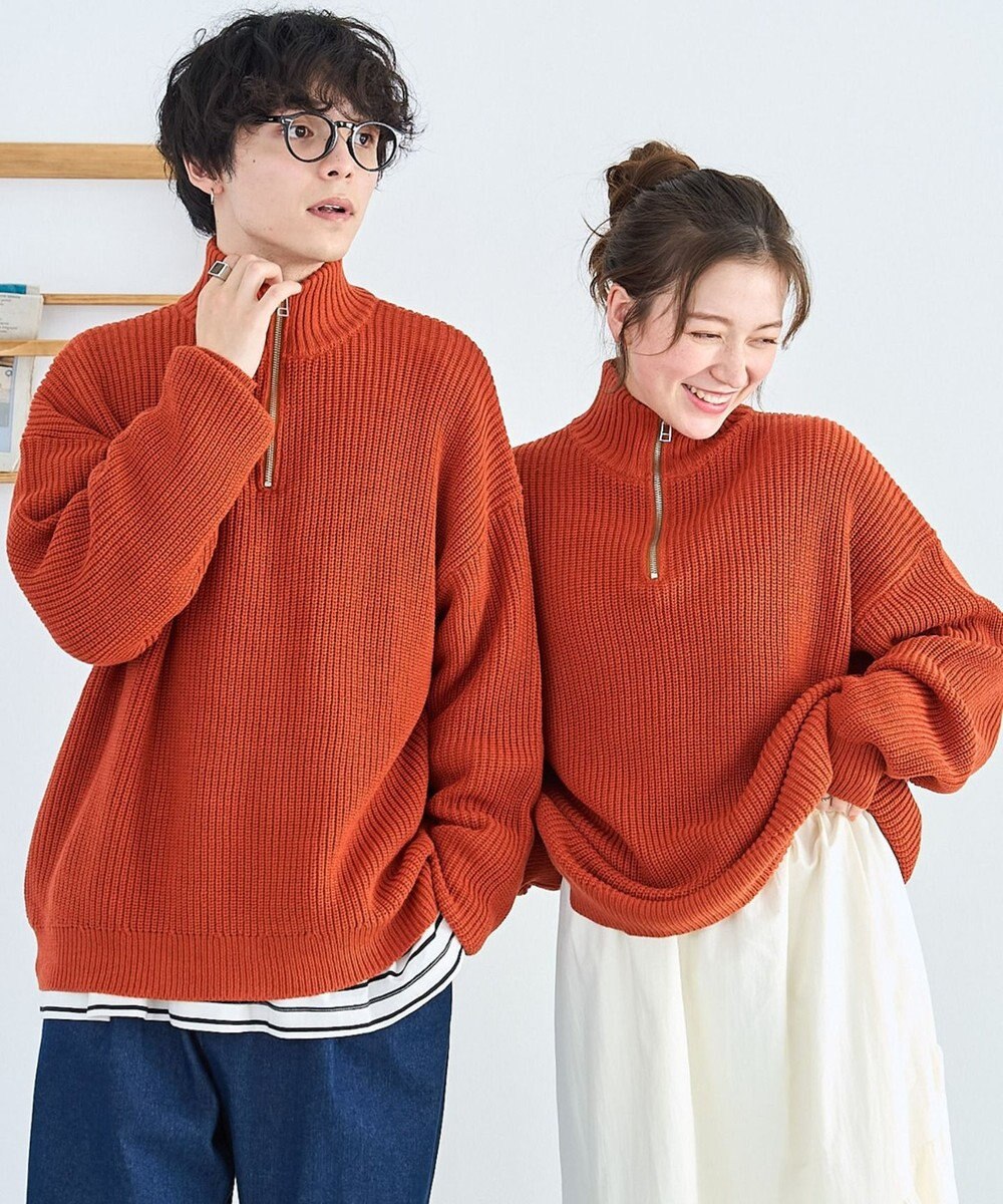 WEGO オーバーフィットハーフジッププルオーバー 