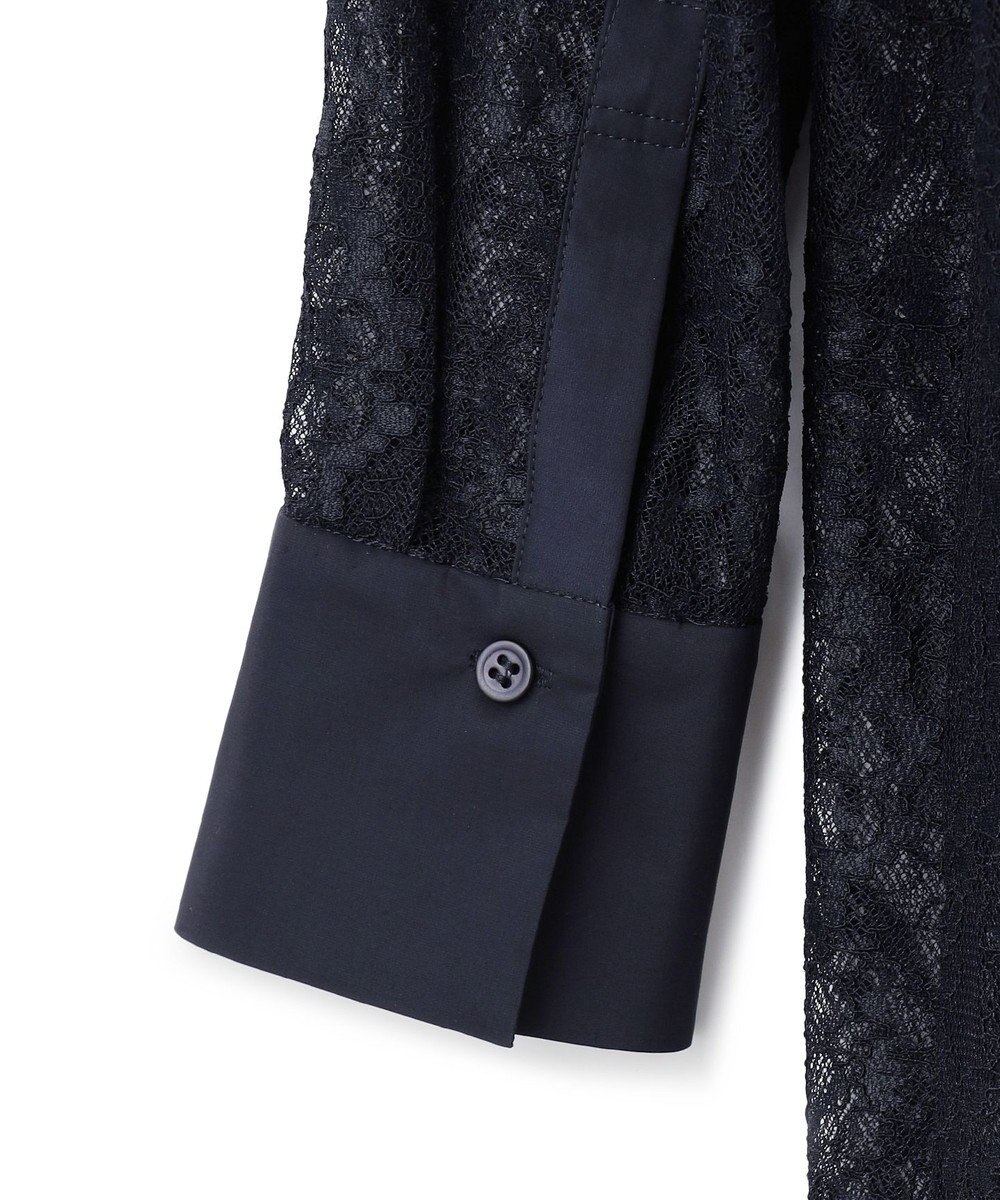 ICB 【洗える】ナイロンラッセルレース シャツワンピース 