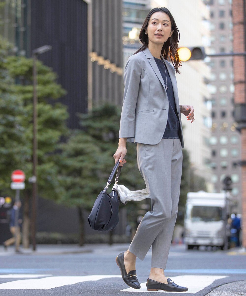 J.PRESS LADIES 【セットアップ対応・洗える・撥水・防汚】コットンFITTYシャーク テーラード ジャケット 