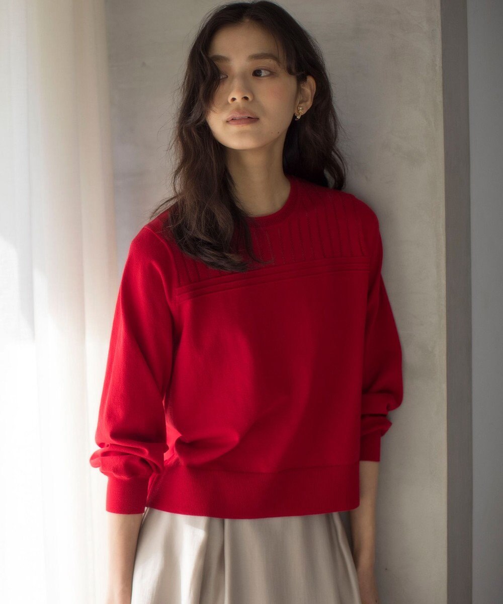 組曲 S 透かし柄 ニットプルオーバー 