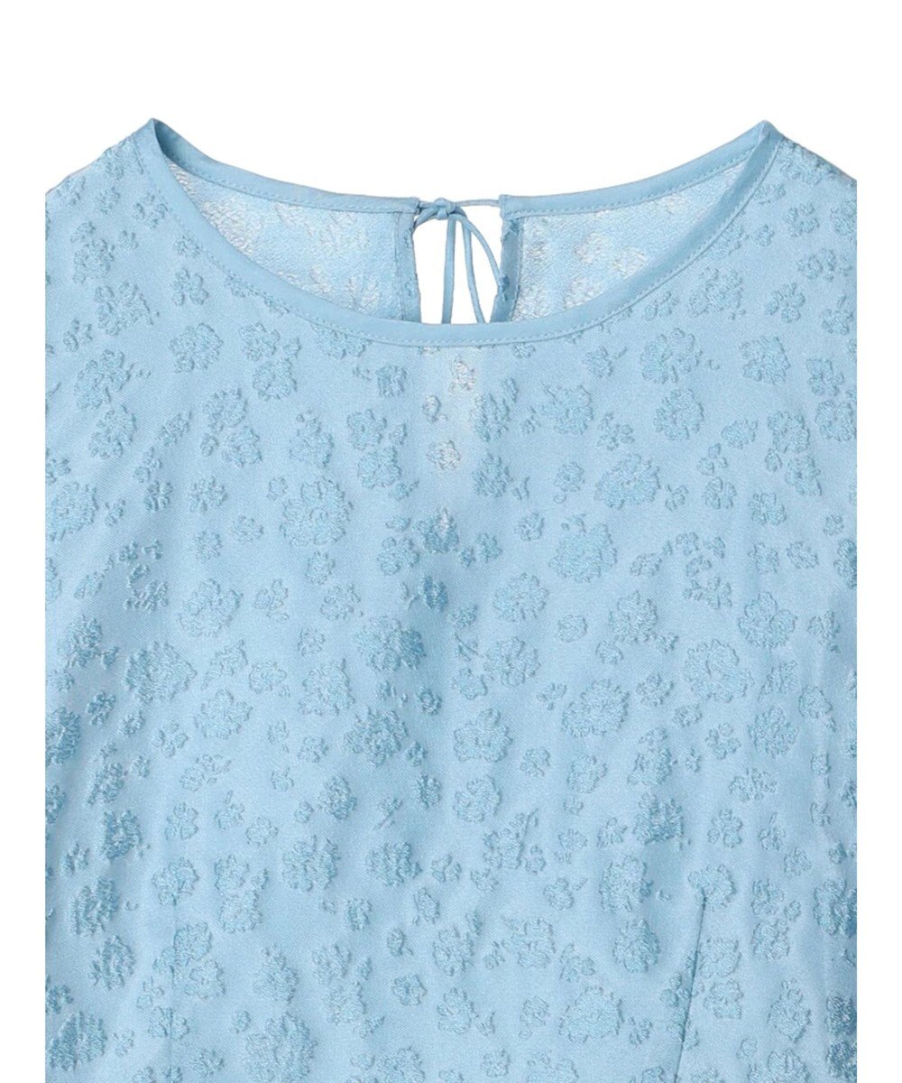 Green Parks パフスリーブジャガードペプラムブラウス 