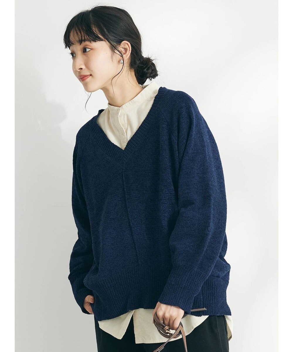 CRAFT STANDARD BOUTIQUE 洗えるコードモールＶネックプルオーバー 