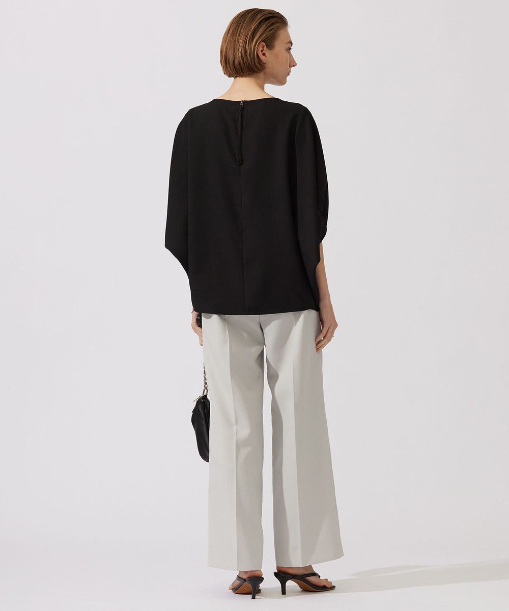 ICB 【接触冷感・UVケア・速乾・洗える】 FluidBackSatin ドルマンスリーブブラウス 