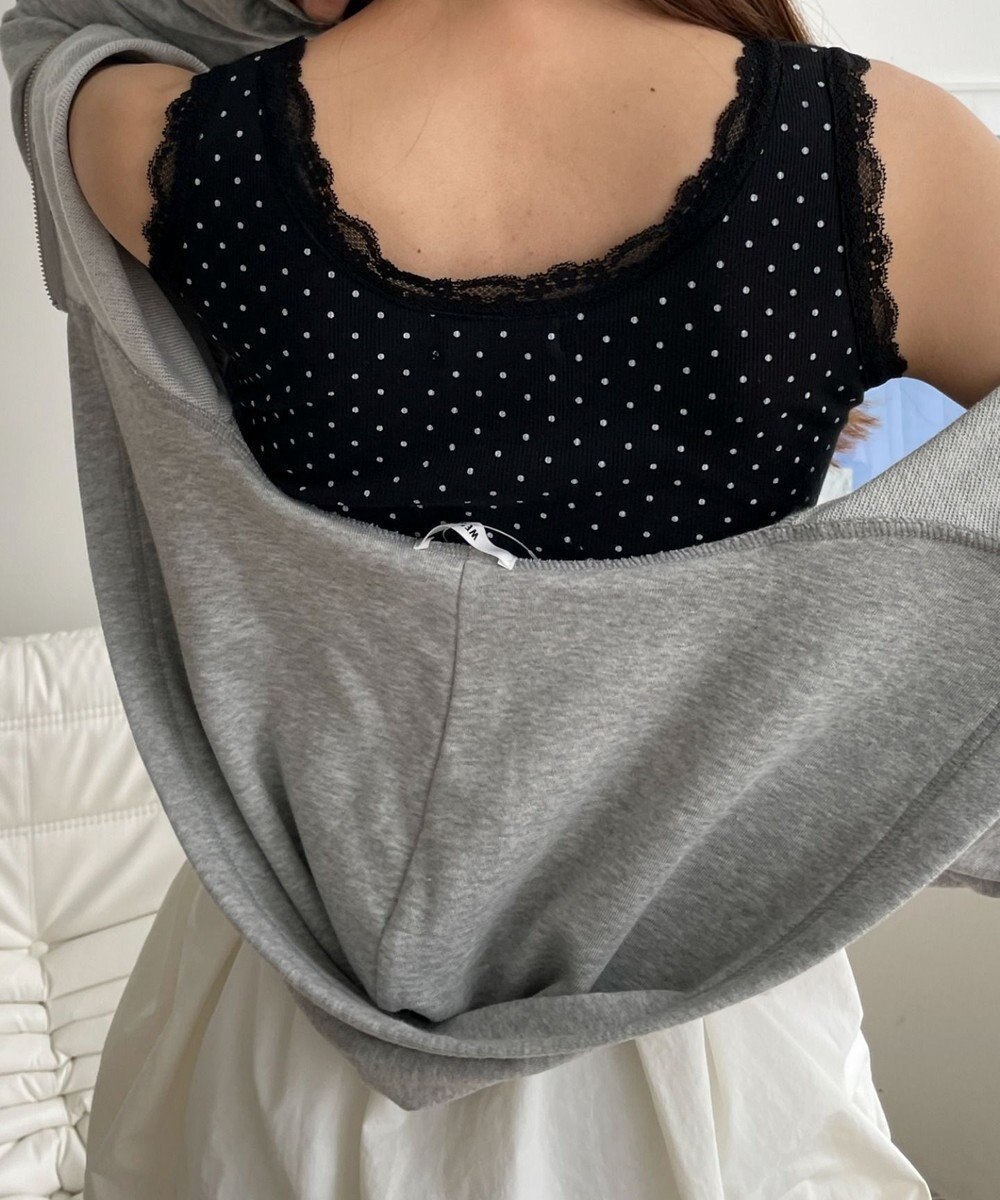 WEGO 【カップ付きインナー】ドット柄レースlカップインタンク 