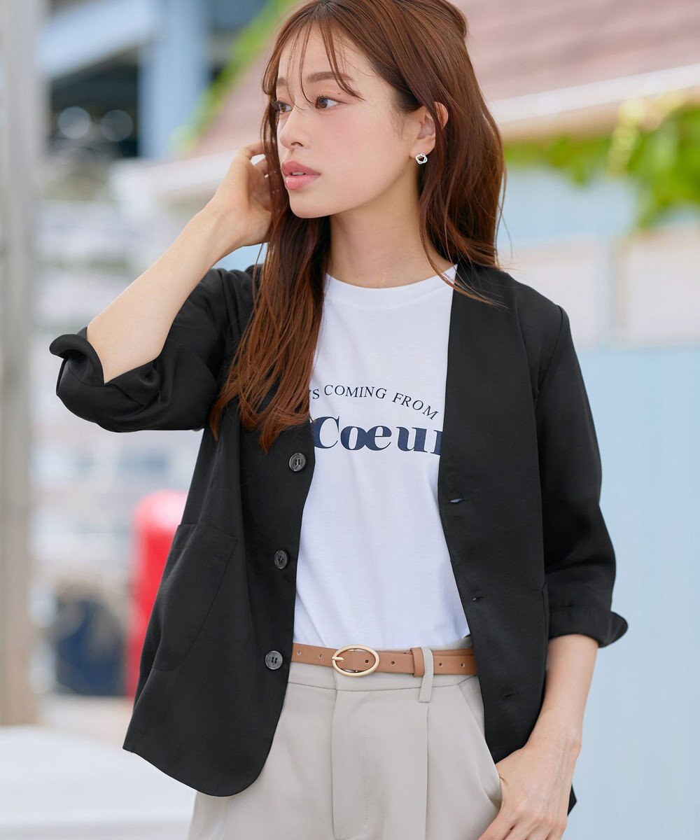 Tiaclasse 【洗える】 シアーカラーレスジャケット 