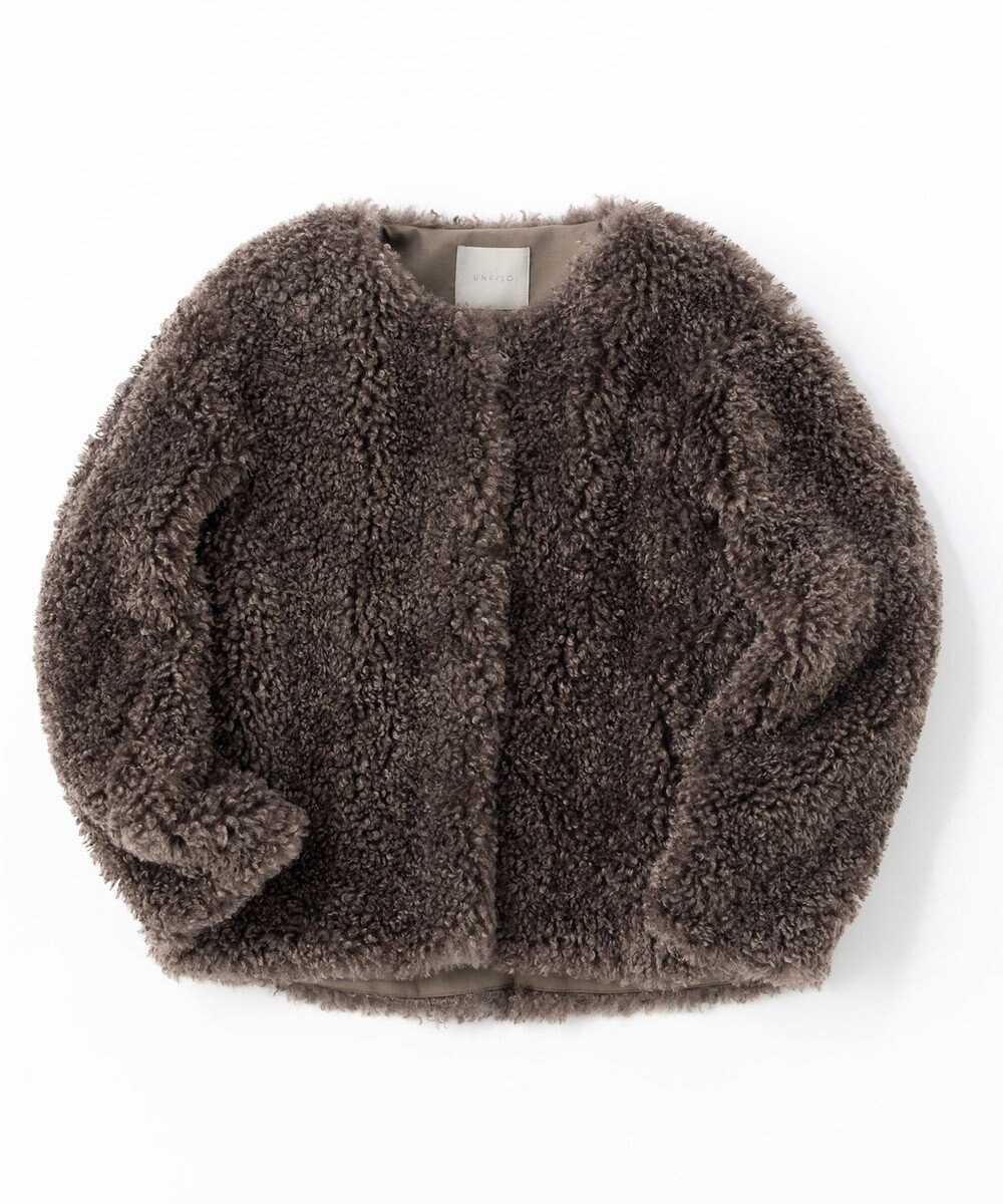 UNFILO エコファー ノーカラージャケット 