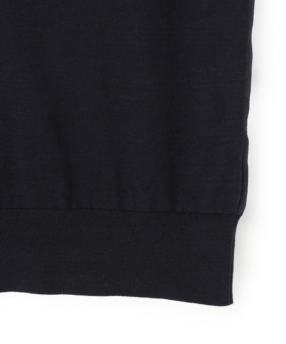 BEIGE， CHLOR / ウールシルクツイルドッキングVネックニット 