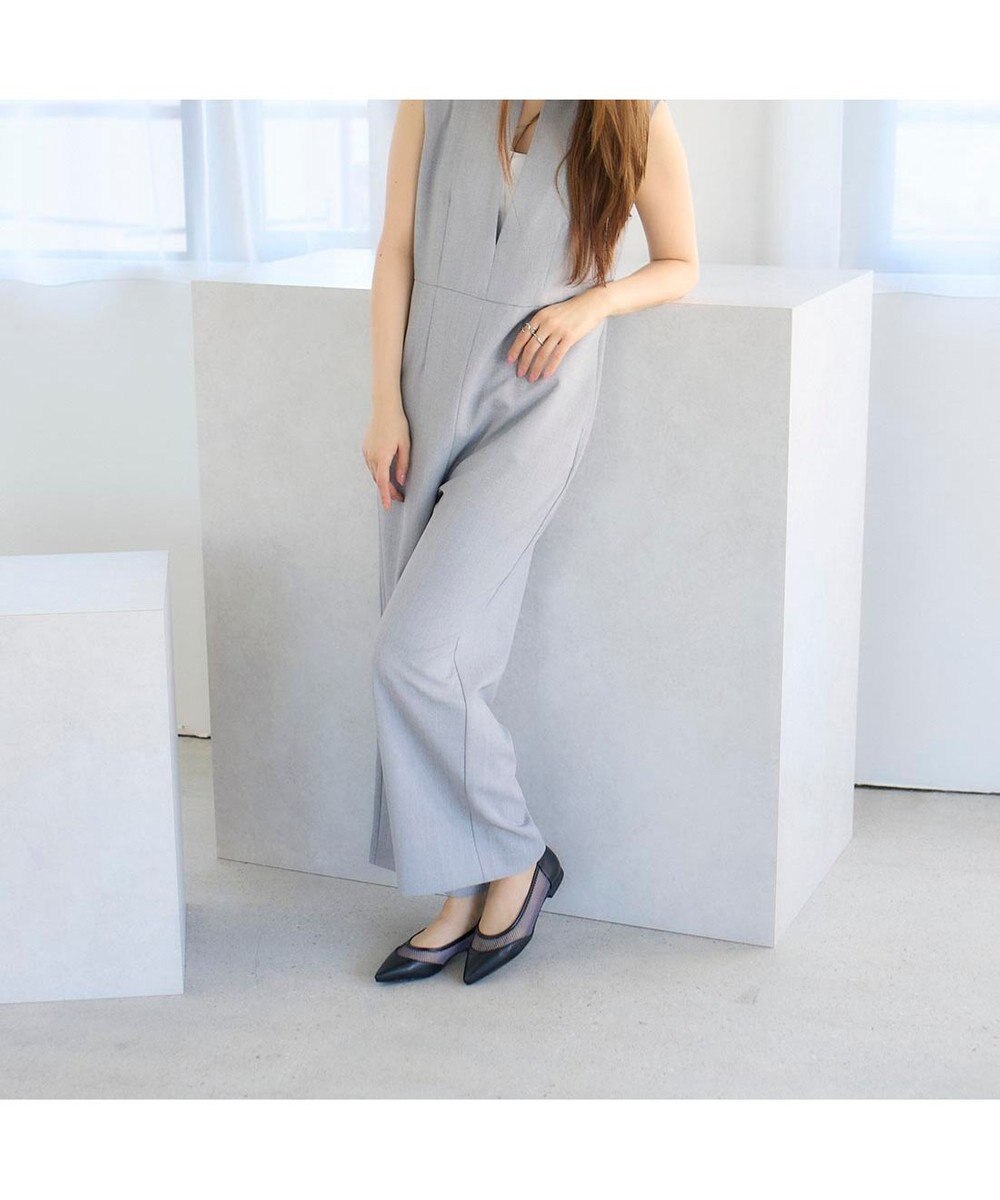 MODE ET JACOMO <carino>【レイン対応】メッシュポインテッドトゥパンプス 