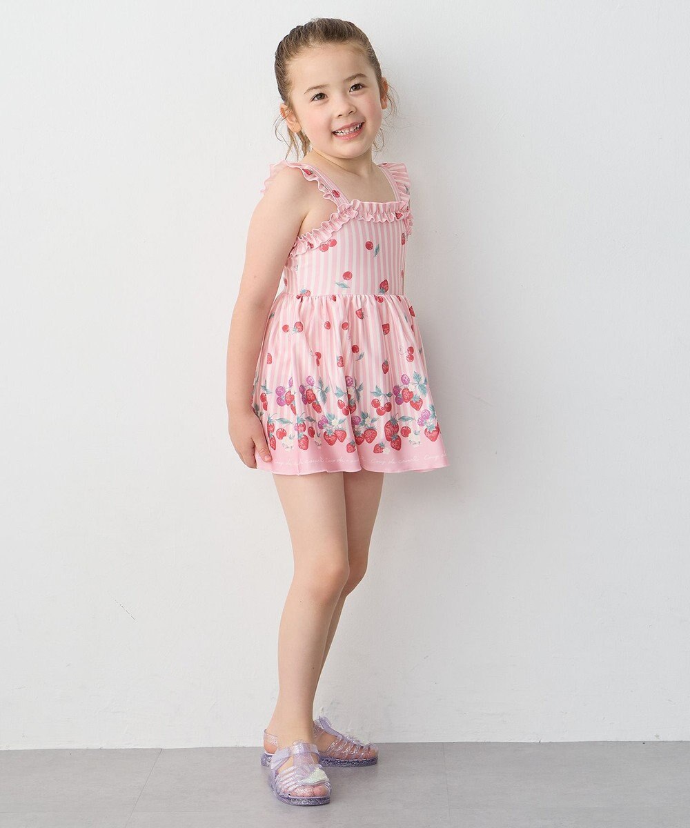 ANY KIDS ストライプ×フルーツ ワンピース 水着 