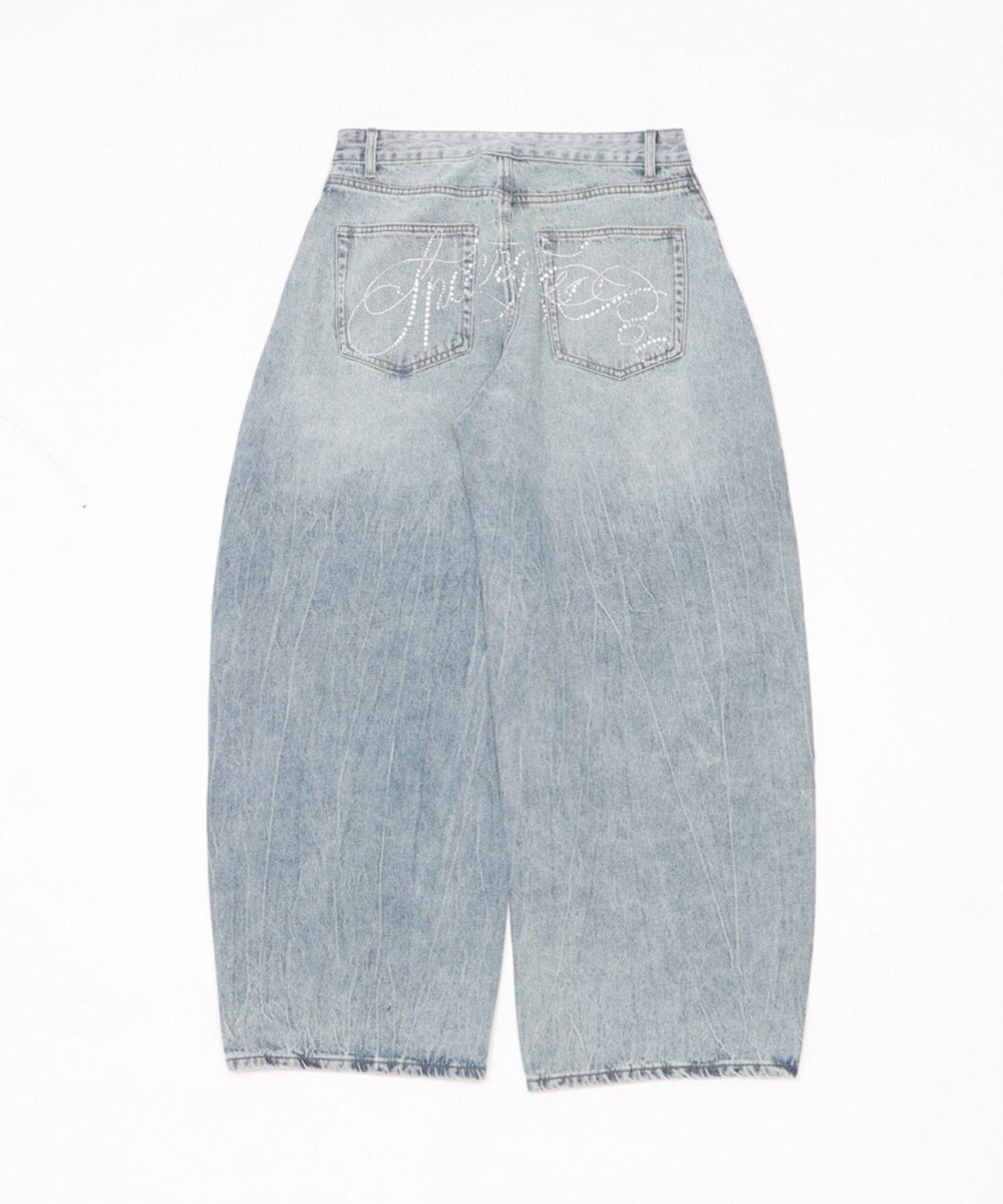 WEGO ラインストーンbackロゴデニム 