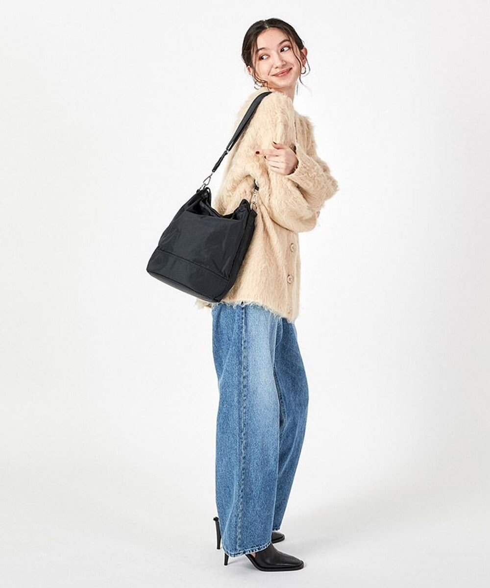LeSportsac CONVERTIBLE BUCKET BAG/リサイクルドブラックJP 