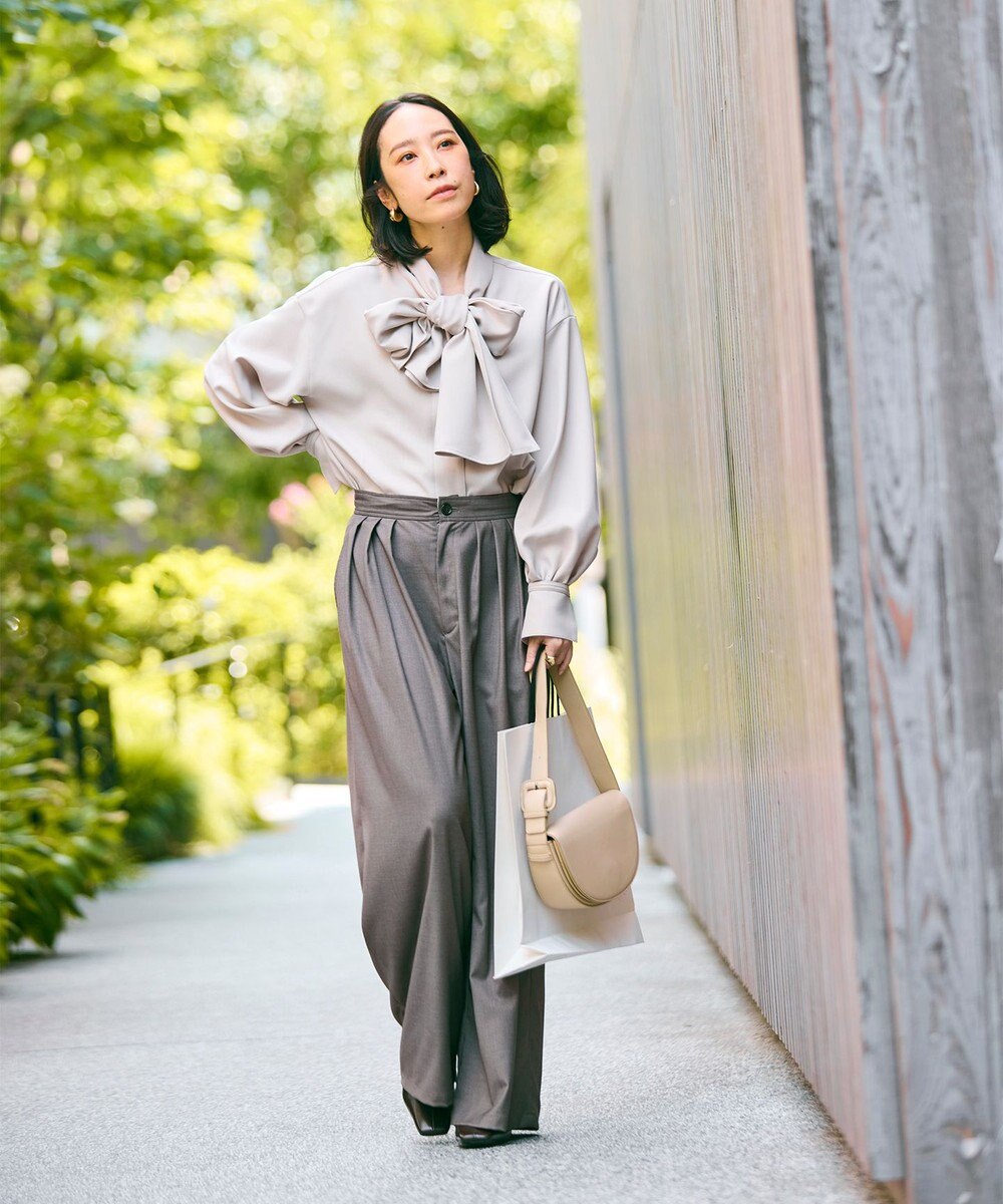 #Newans 【洗濯機可】ビックリボンパウダリーブラウス 