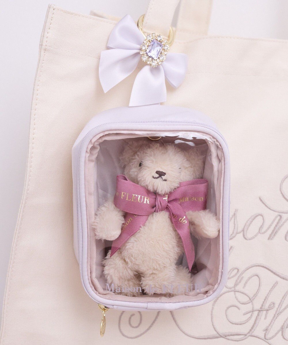 Maison de FLEUR ビジューリボンクリアポーチS 