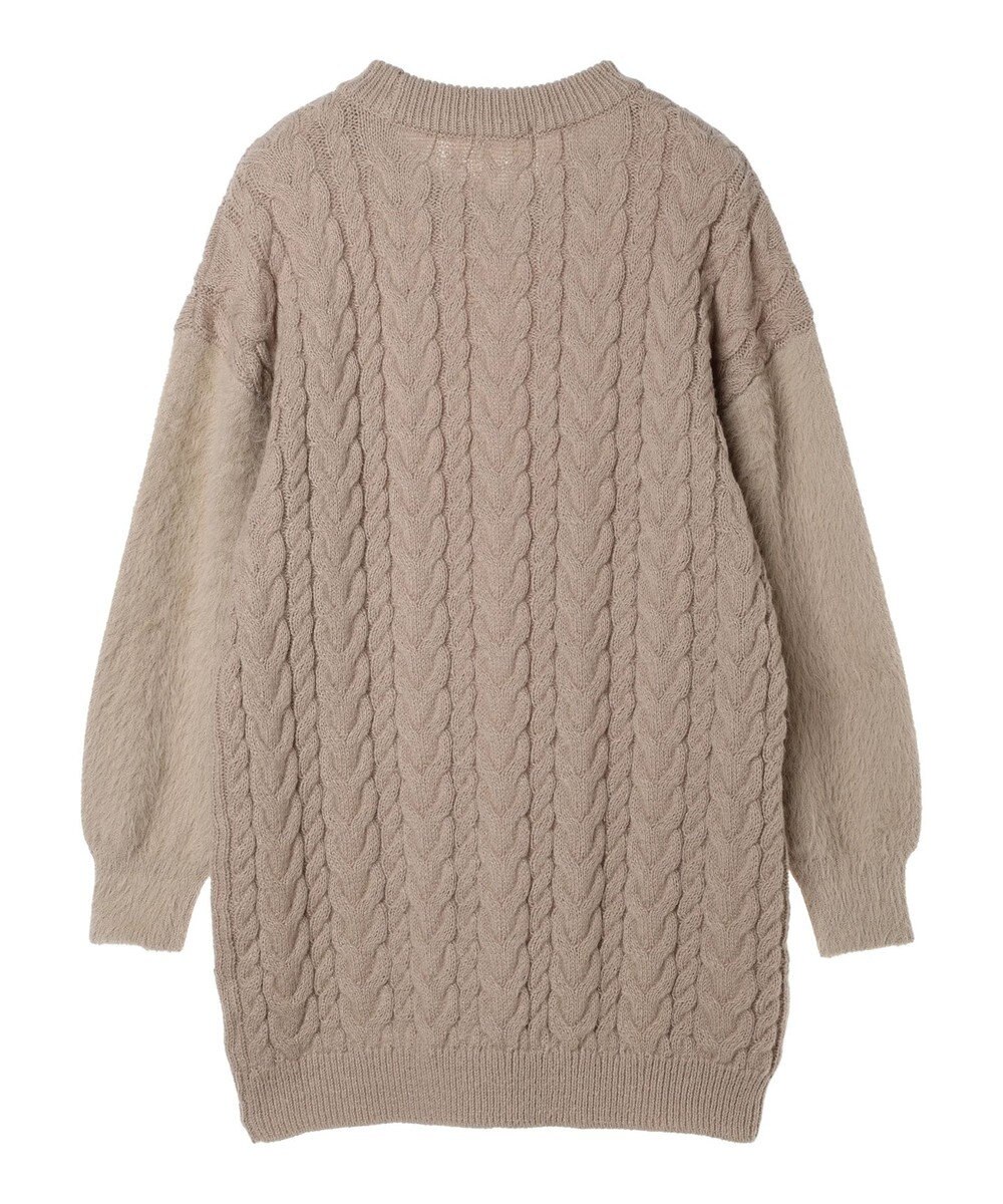 earth music&ecology 袖ファーケーブルミニワンピース 