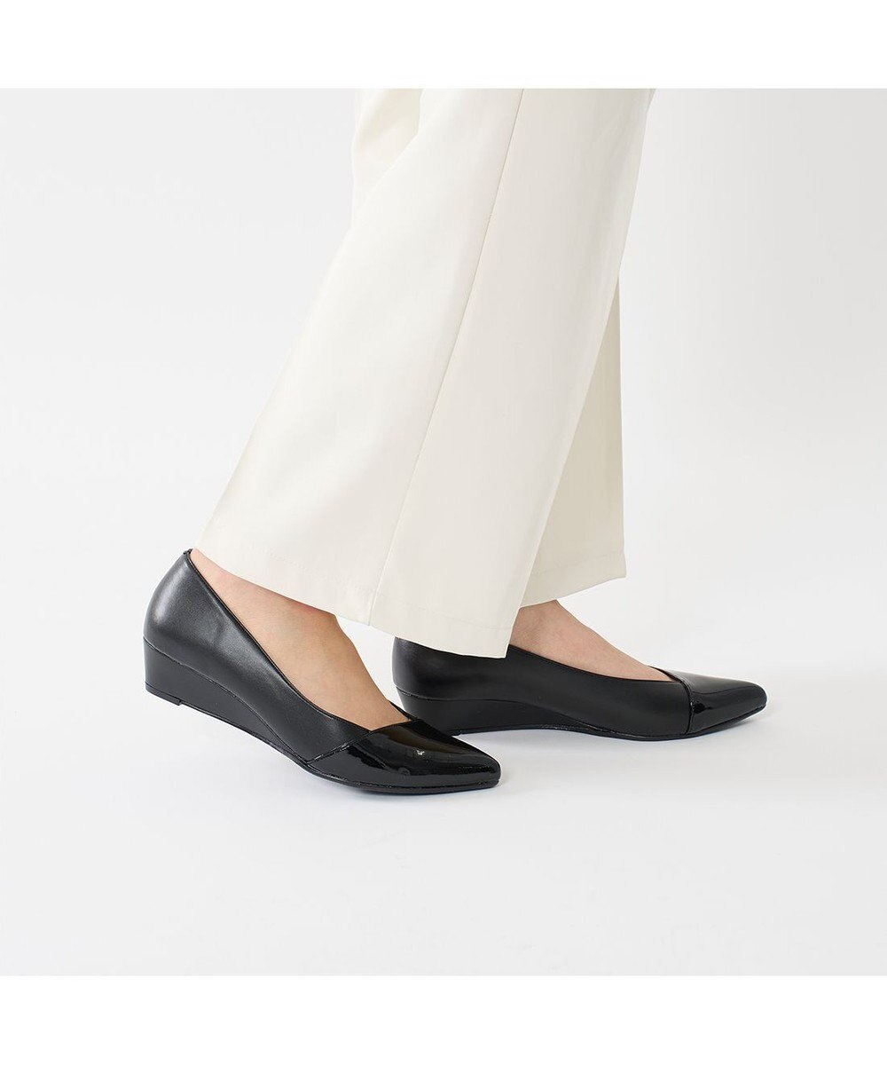 MODE ET JACOMO <MODE ET JACOMO>ポインテッドウェッジソールパンプス 