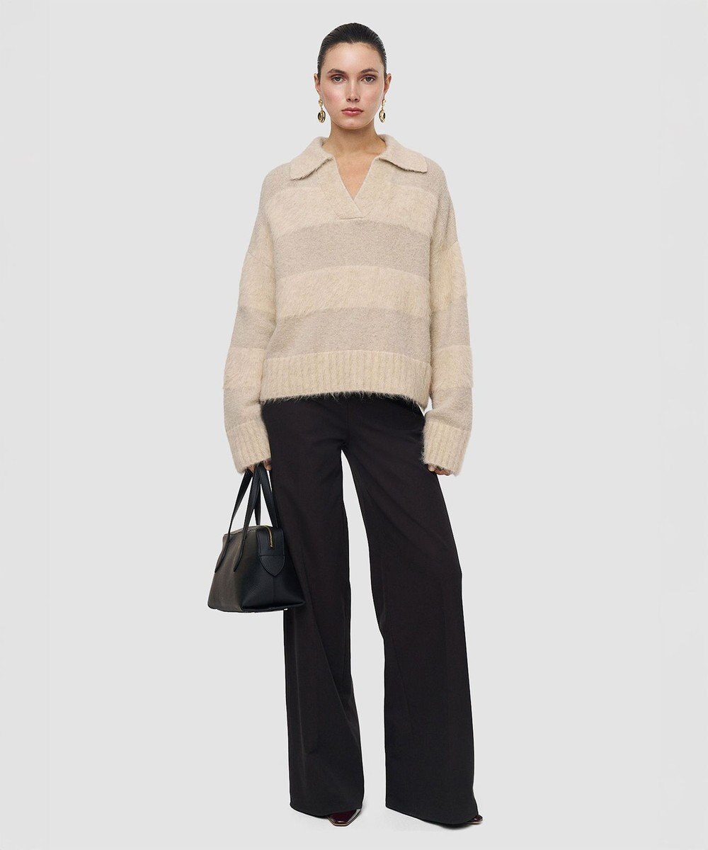 JOSEPH ブラッシュドストライプニット 