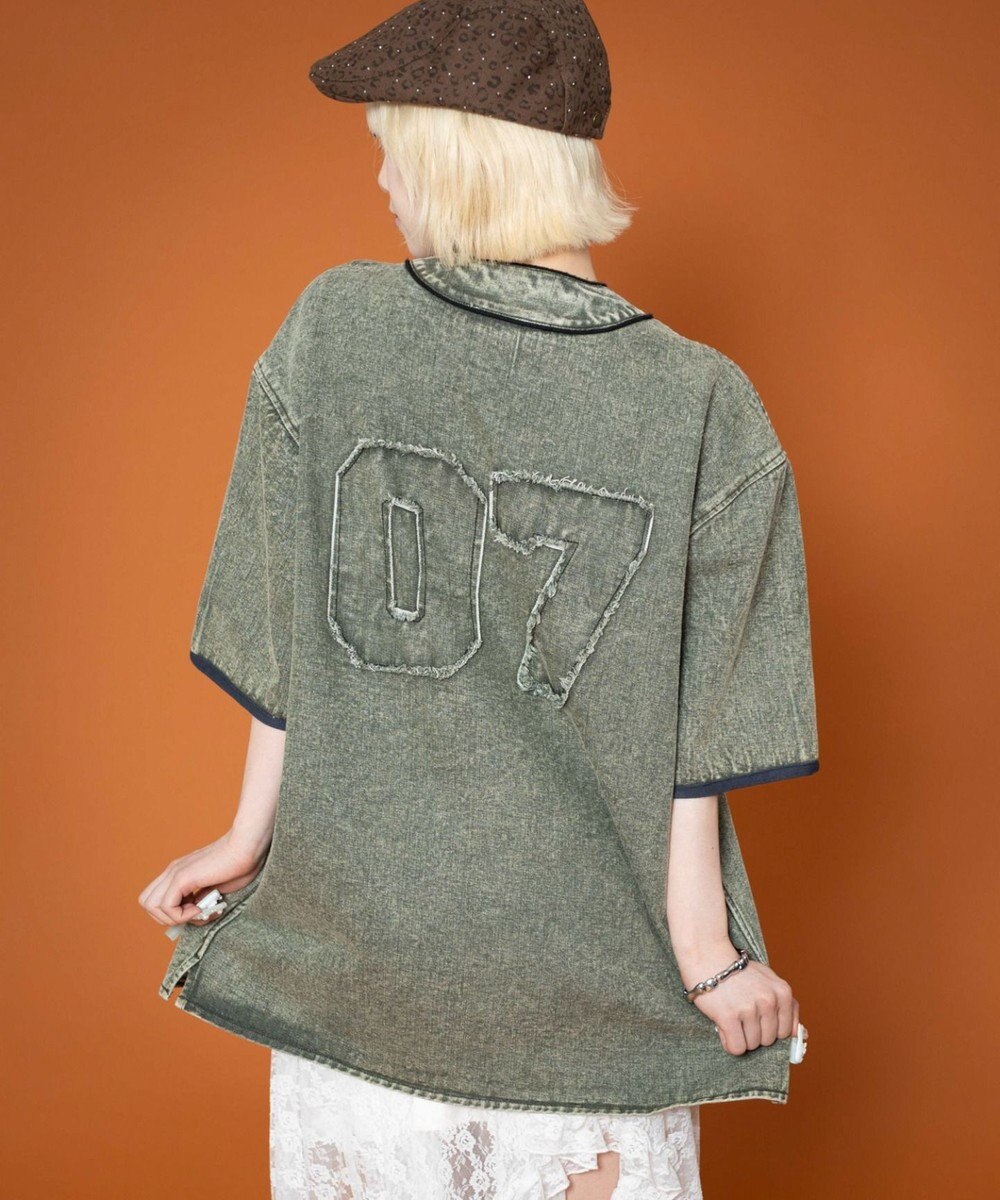 WEGO 【ユニセックス着用ITEM】ベースボールデニムグラフィックシャツ（SS） 