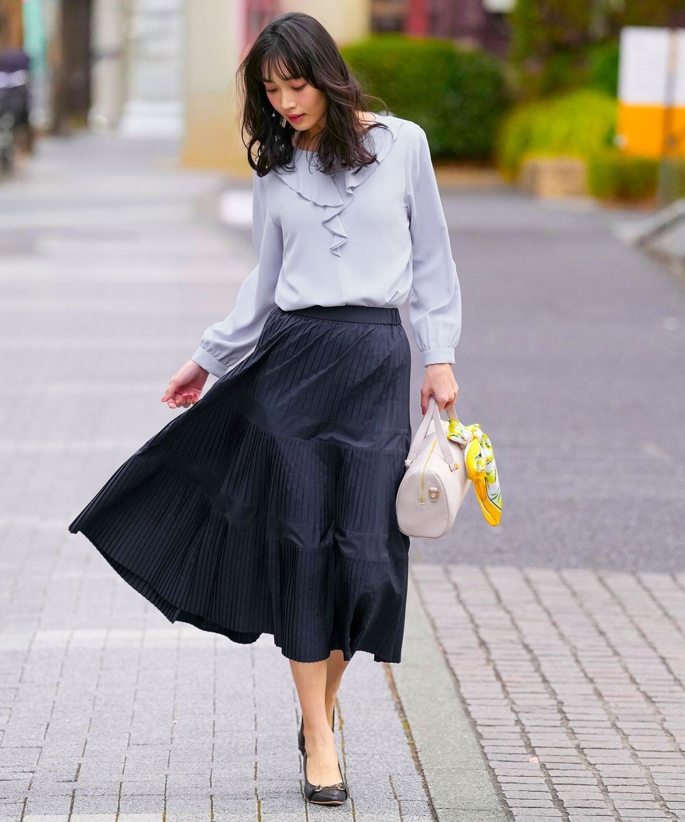 ANY SIS プリーツ切替 スカート 