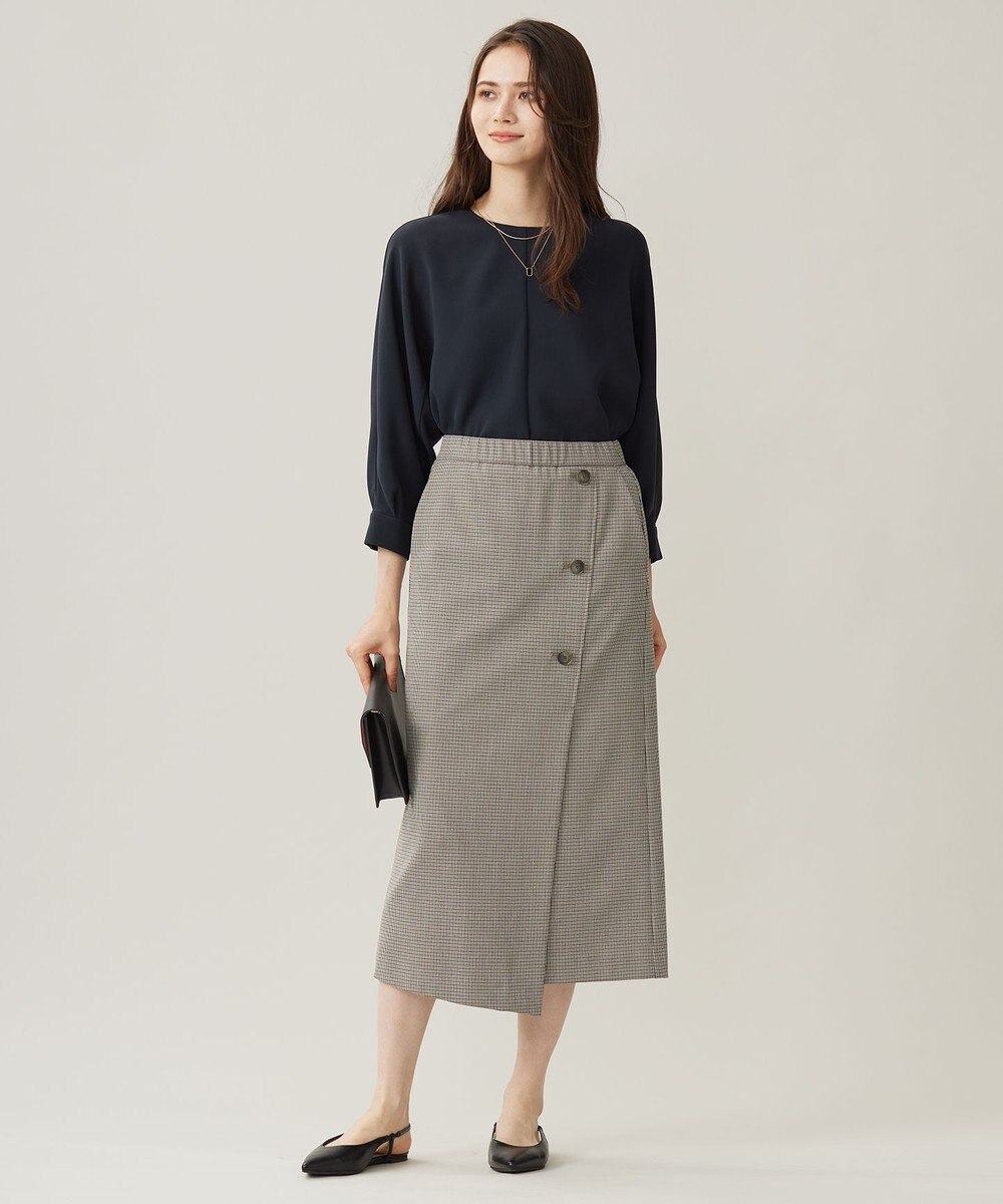 自由区 L 【17号サイズまで展開・カタログ掲載・セットアップ対応】トリアセダブルクロス ブラウス 