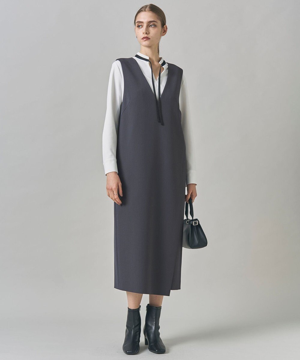 ICB  ウールライクストレッチ ジャンパースカート 