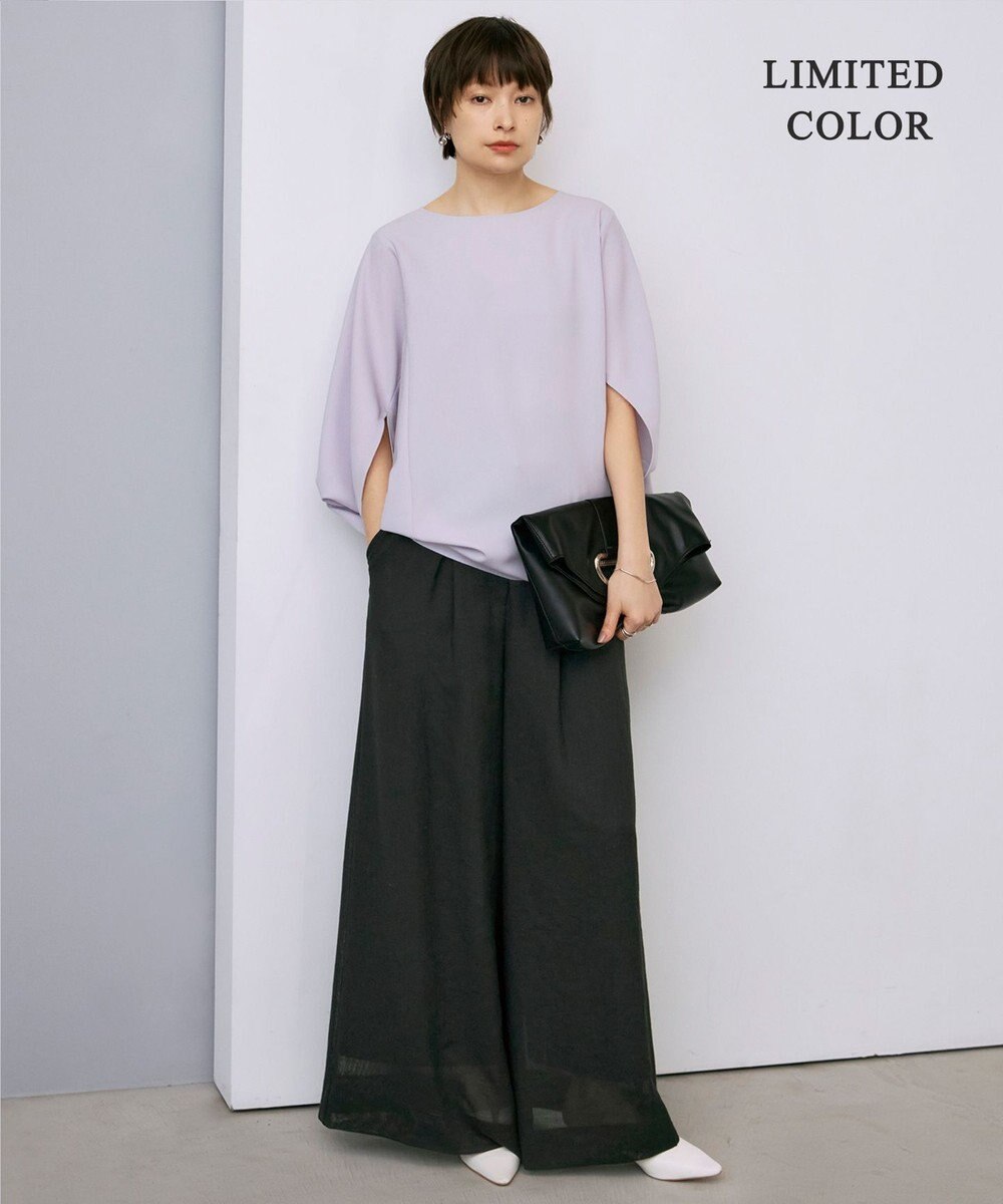 ICB 【新色追加・WEB限定カラーあり・UVケア・接触冷感・速乾・防シワ・洗える】FluidBackSatin ドルマンスリーブブラウス 