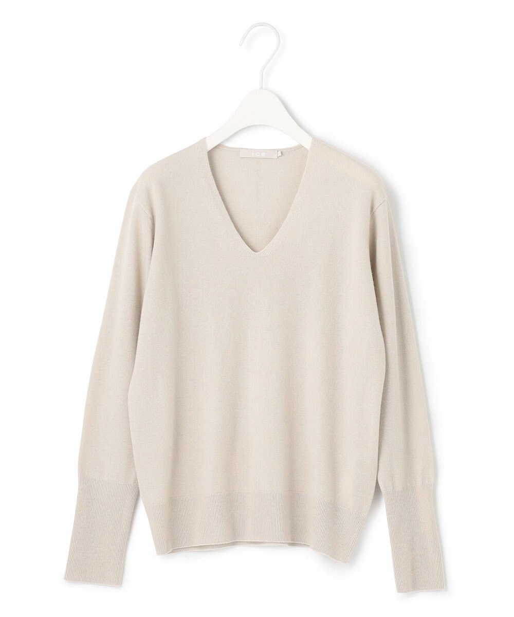ICB 【人気のため新色追加・WEB限定カラーあり】ソフトウールハイゲージ Vネックニット 