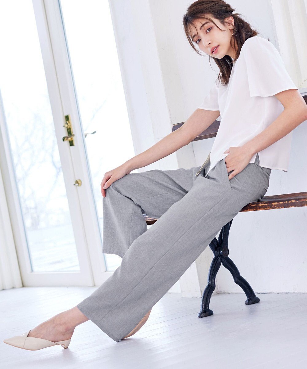 Tiaclasse 【新色追加・洗える】ストレートワイドパンツ 