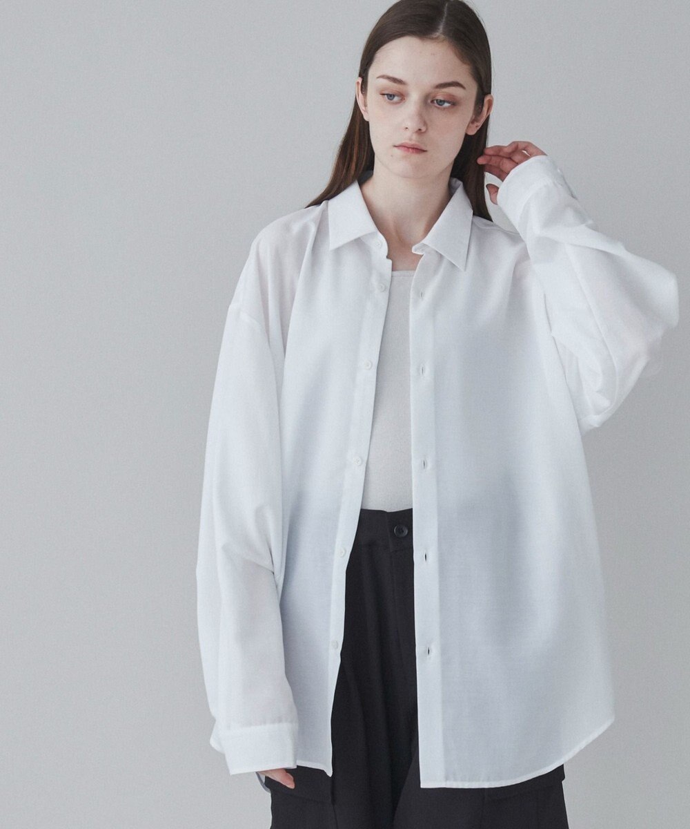 WEGO 【ユニセックス着用ITEM/SMLサイズ展開/冷房対策/紫外線対策】シアーBIGシャツ 