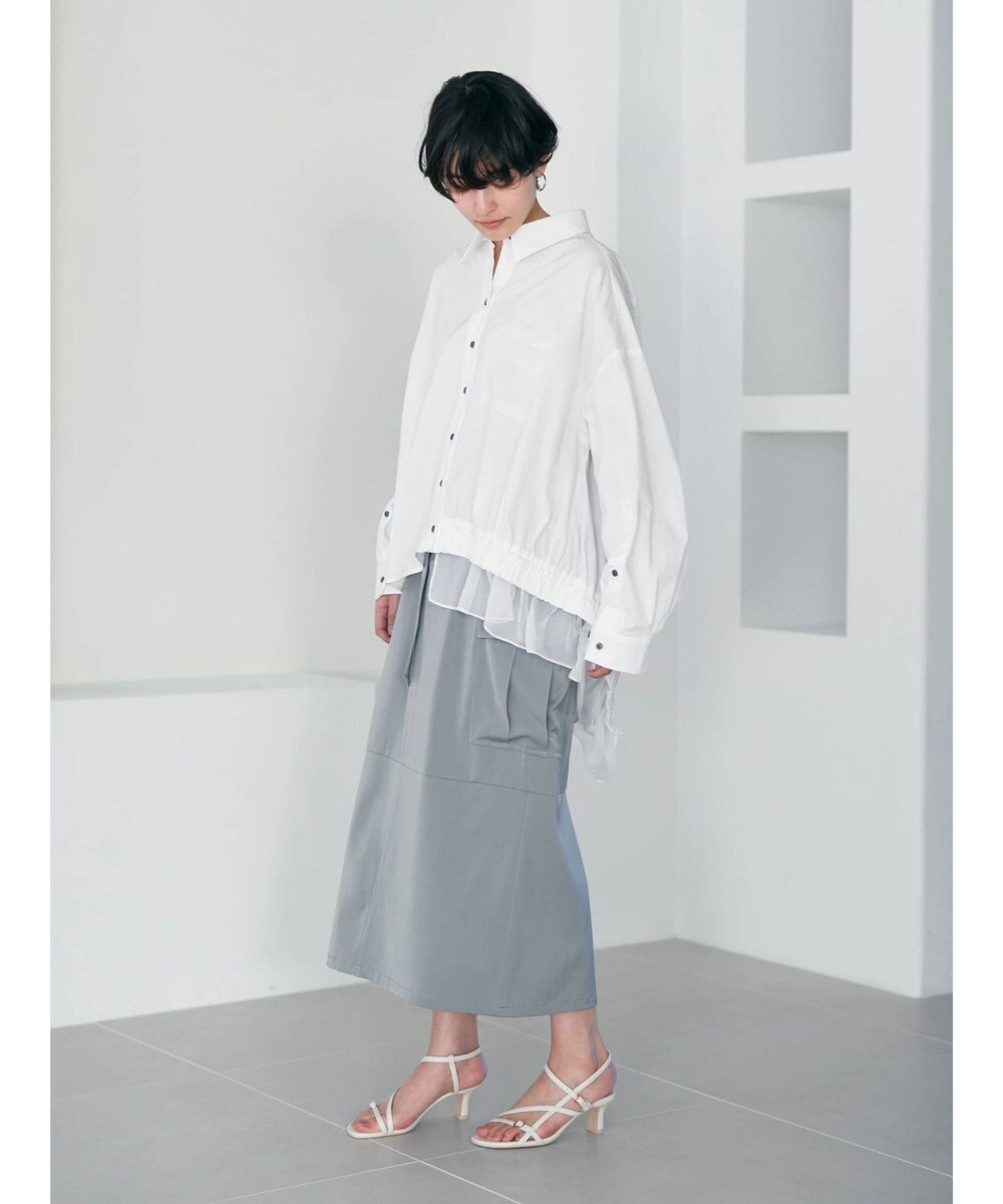 YECCA VECCA シアーMIXアシメシャツ 