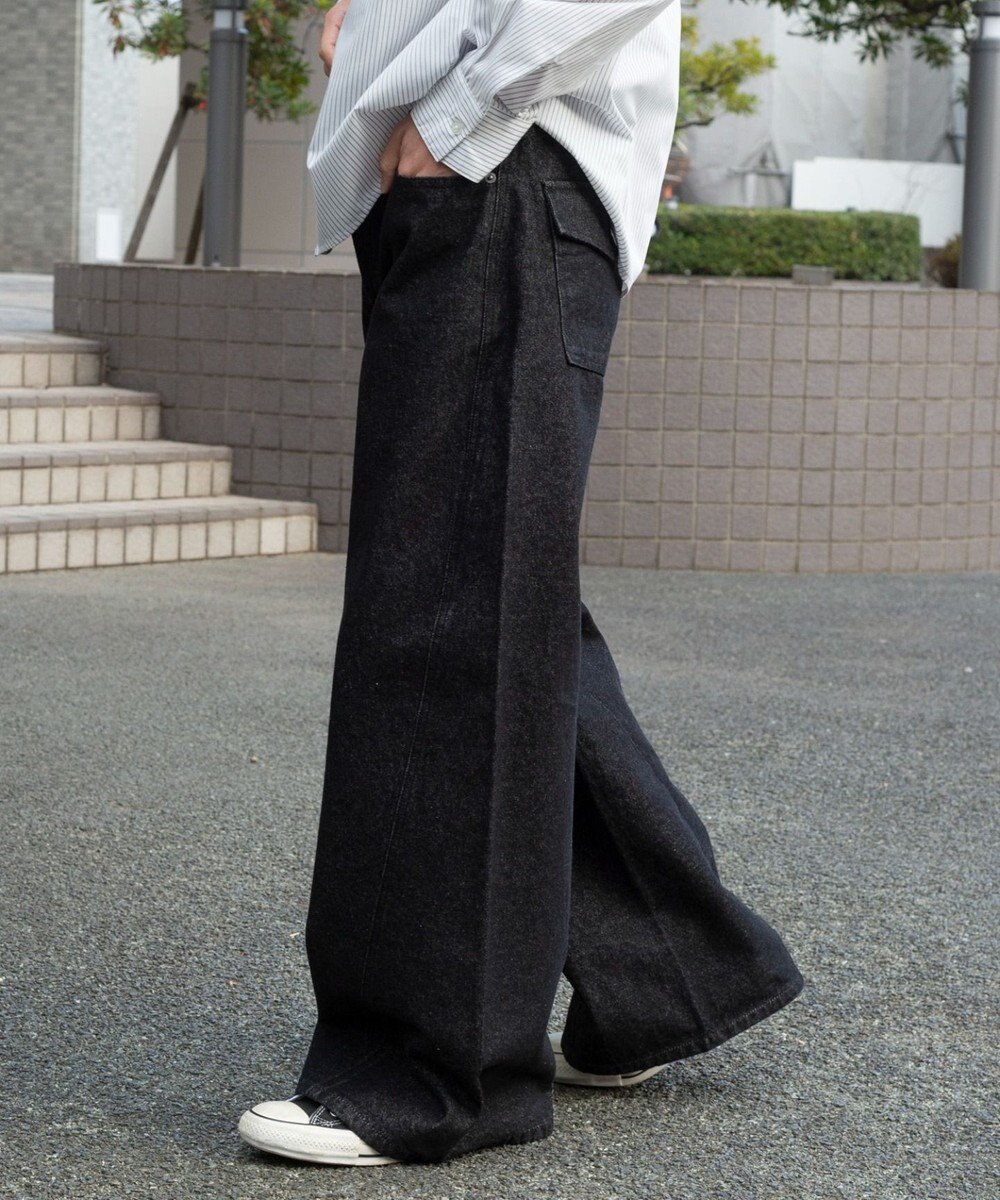 WEGO 【ユニセックス着用ITEM】カバーフィットフラップデニムパンツ 