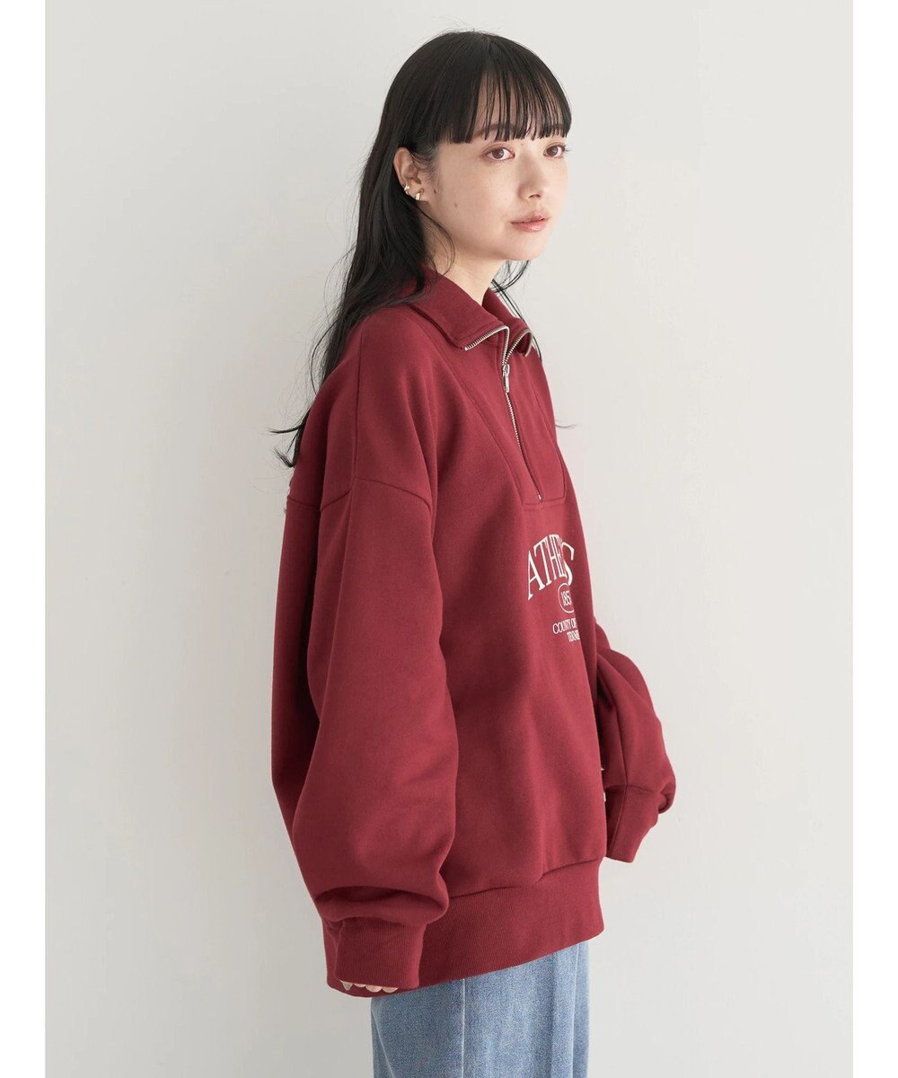 earth music&ecology ハーフジップロゴチュニック 