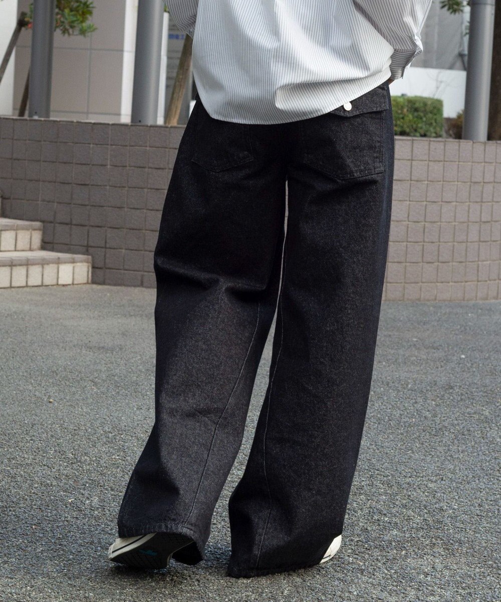 WEGO 【ユニセックス着用ITEM】カバーフィットフラップデニムパンツ 