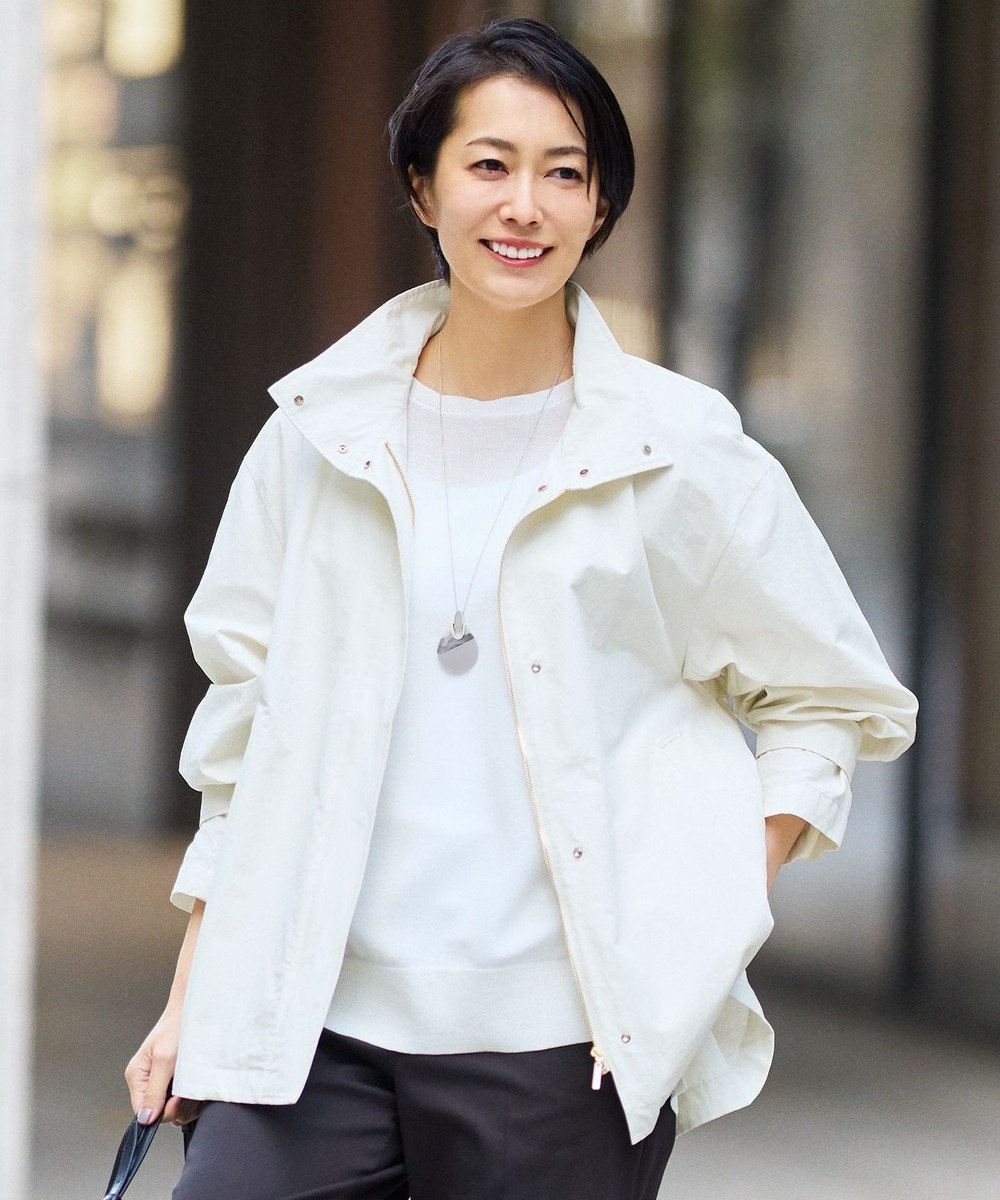 自由区 【カタログ掲載・春の必需品・オンオフ使える】コットンリネンウェザーライト コート 