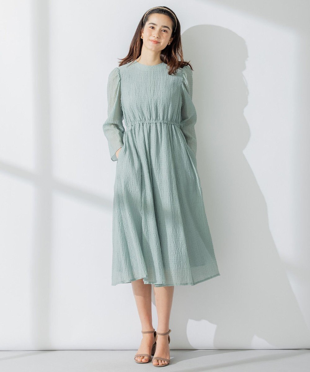 組曲 シャーリングライクシフォン ワンピース 