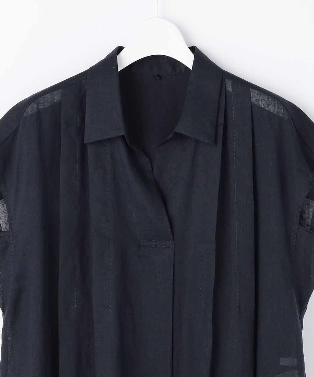 自由区 L 【17号サイズまで展開・WEB限定カラーあり】シアーラミーローンスキッパーシャツ ワンピース 